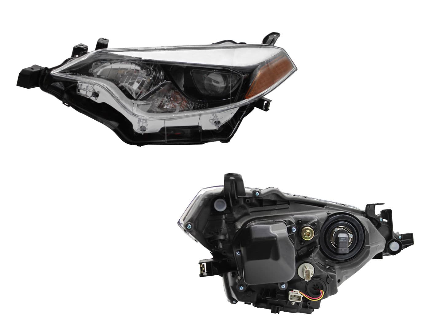 Faro Izquierdo Toyota COROLLA 2014-2016 Con Lupa Con Led Con Mica Ámbar