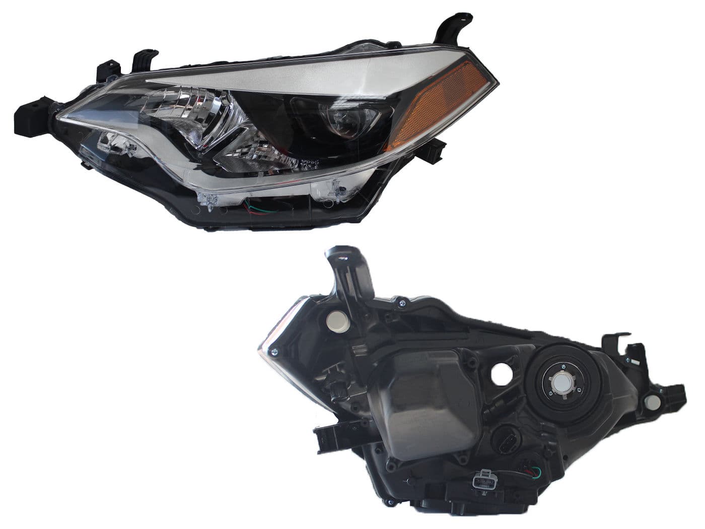 Faro Izquierdo Toyota COROLLA 2014-2016 Con Lupa Con Led Con Mica Ámbar
