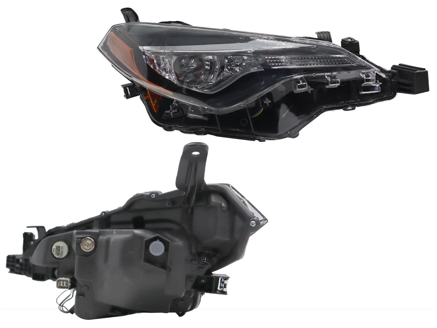 Faro Derecho Toyota COROLLA LE 2017-2019 Con Lupa Con Led Con Mica Ámbar