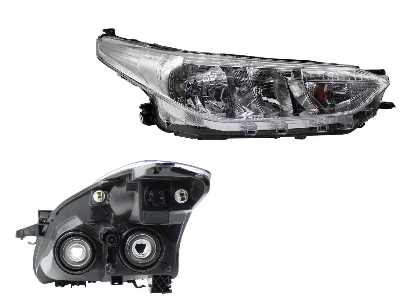 Faro Derecho Toyota YARIS 4 Puertas 2018-2020 Fondo Cromado