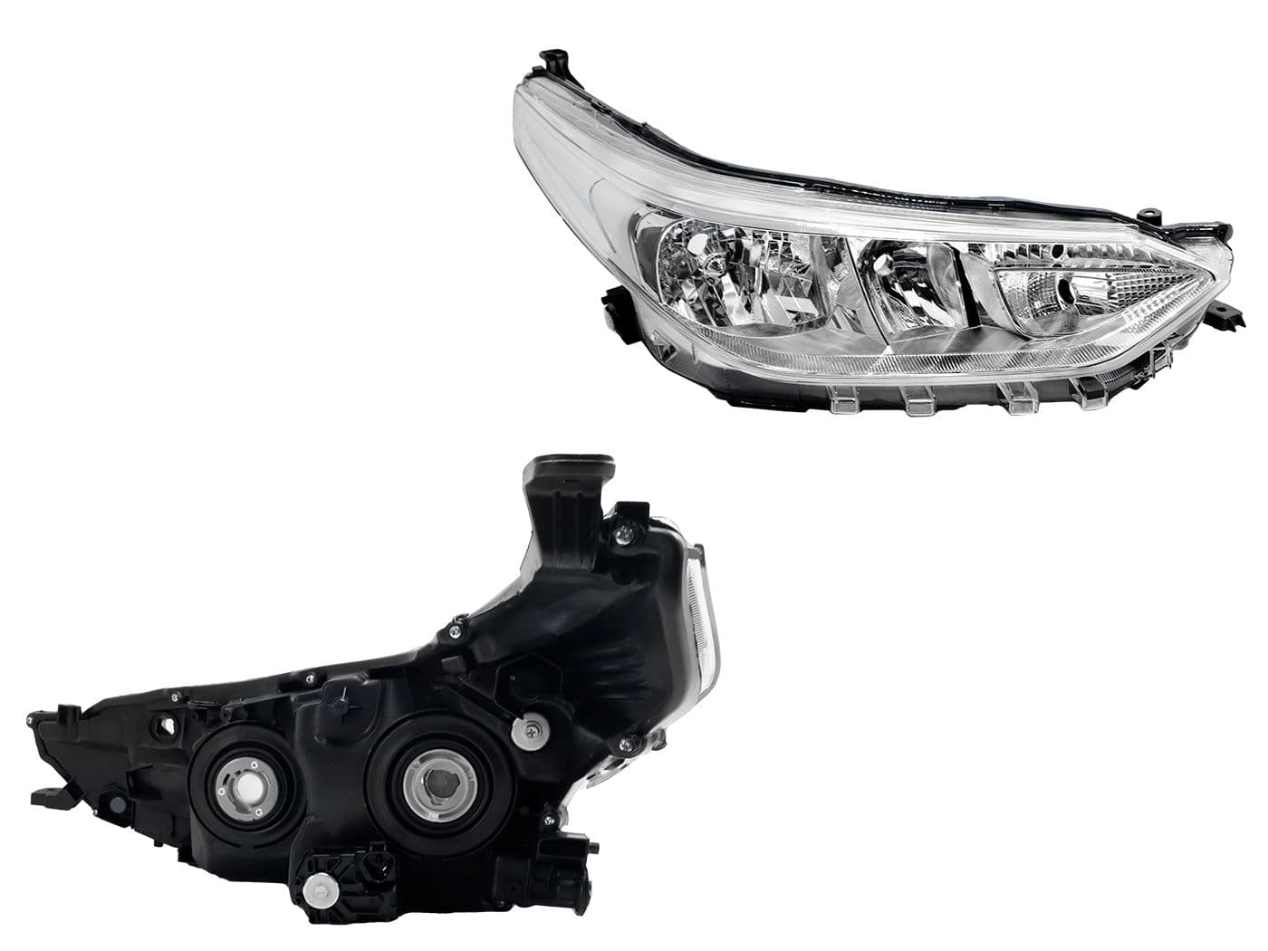 Faro Derecho Toyota YARIS 4 Puertas 2018-2020 Fondo Cromado