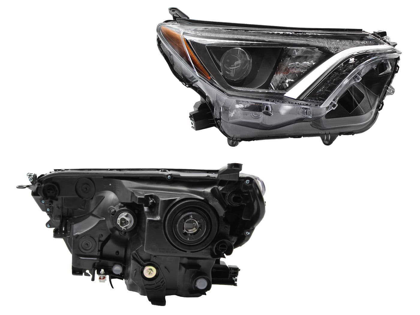 Faro Derecho Toyota RAV-4 2016-2018 Con Lupa Con Mica Ámbar