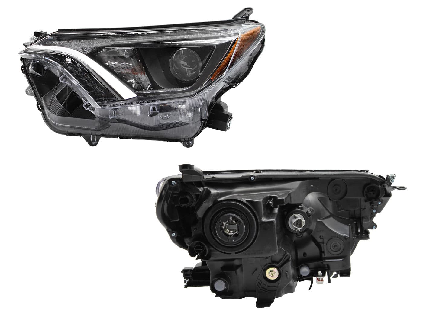 Faro Izquierdo Toyota RAV-4 2016-2018 Con Lupa Con Mica Ámbar