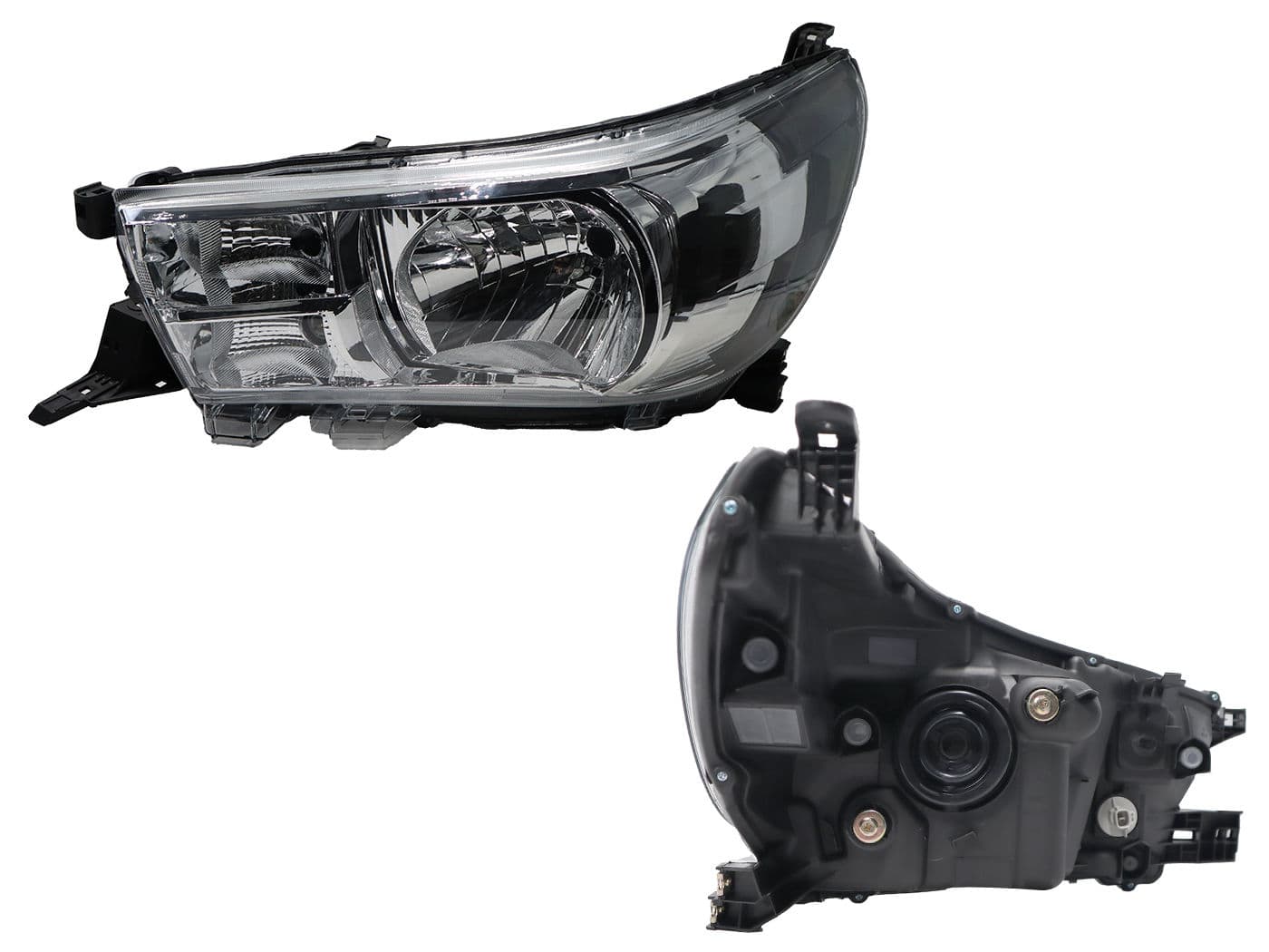 Faro Izquierdo Toyota HILUX 2/4WD 2016-2020 Sin Motor Fondo Cromado