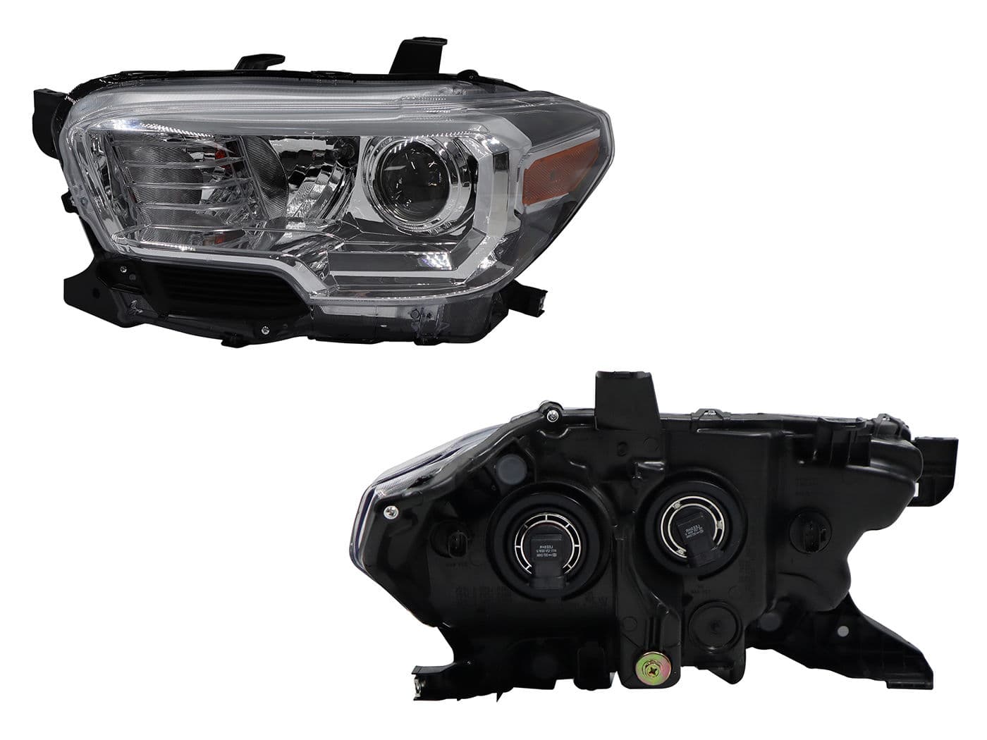 Faro Izquierdo Toyota TACOMA 2019-2023 Con Lupa Con Mica Ámbar Fondo Cromado
