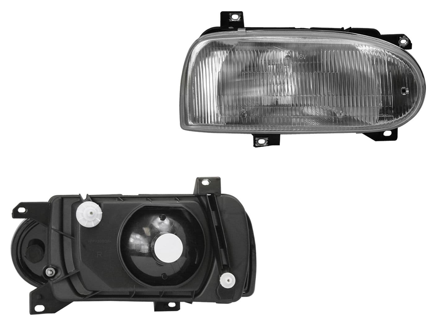 Faro Derecho Volkswagen GOLF A3 1993-1998 Con Base Fondo Cromado