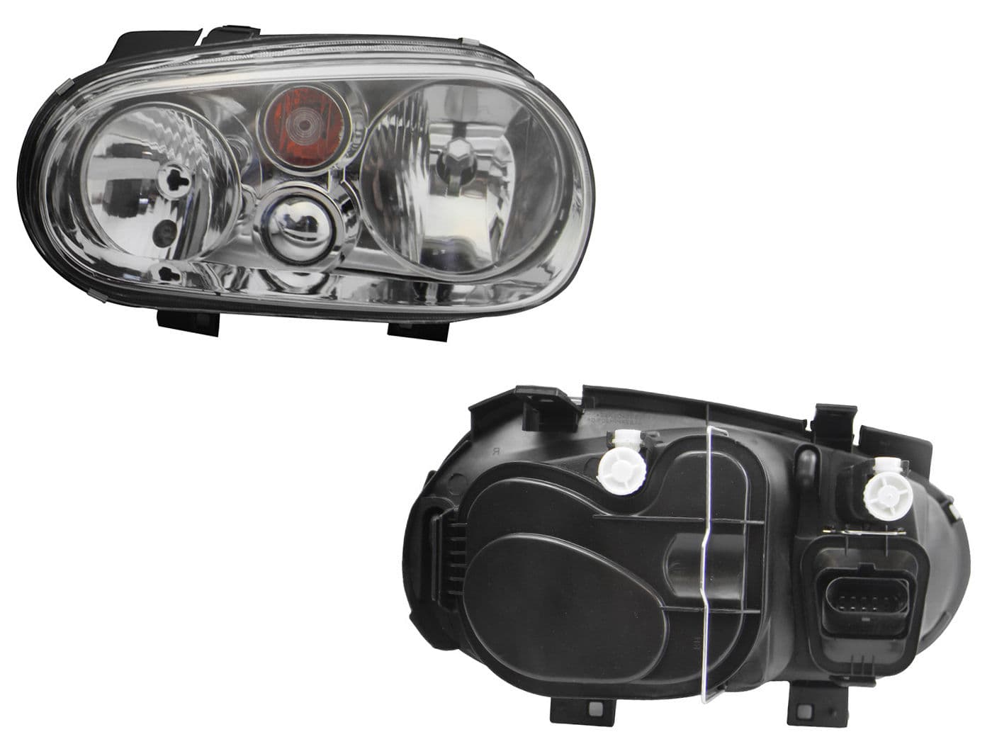 Faro Izquierdo Volkswagen GOLF A4 1999-2007 Con Lupa Fondo Cromado