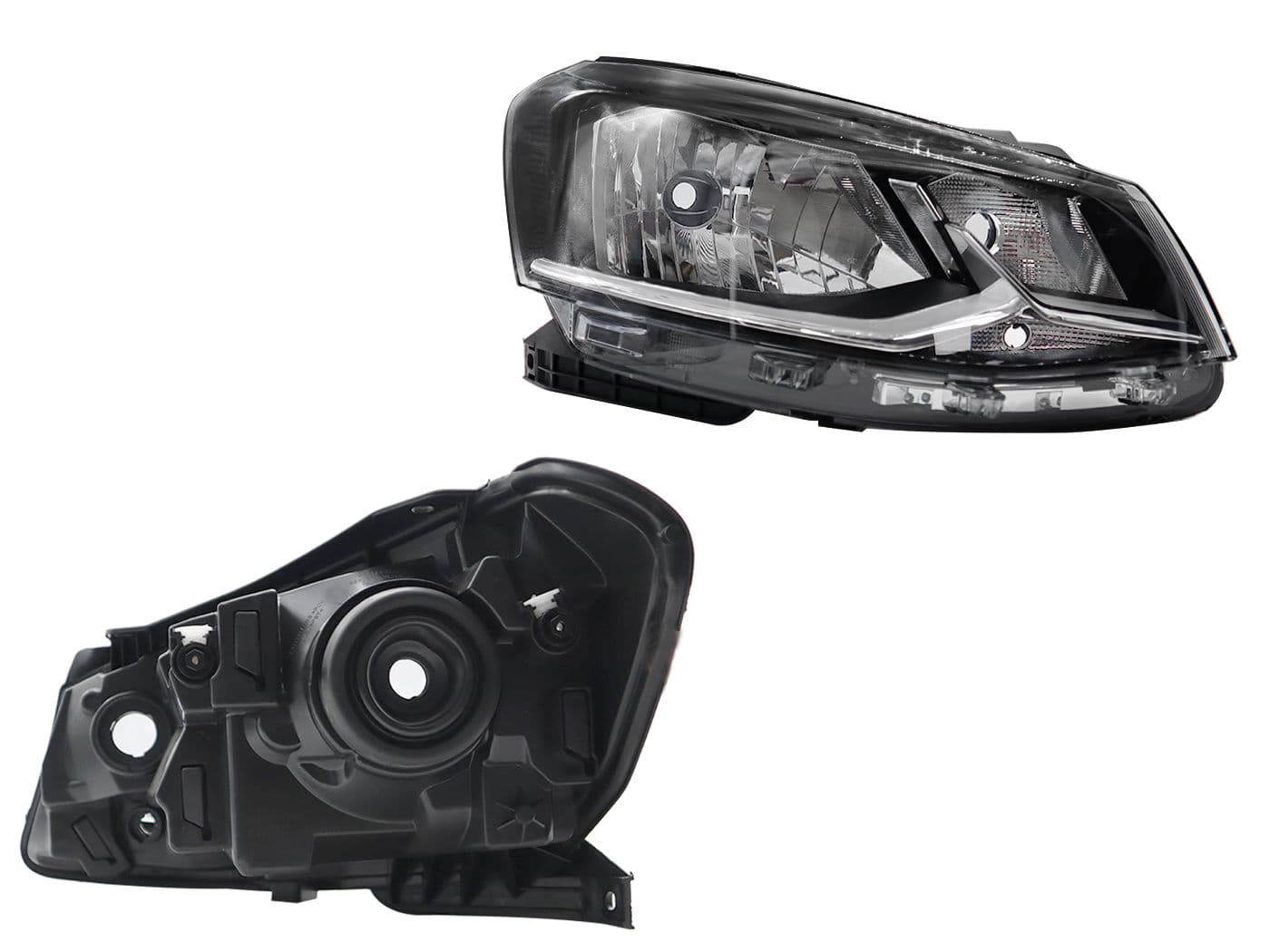 Faro Derecho Volkswagen GOL 4 Puertas 2017-2018 Fondo Cromado
