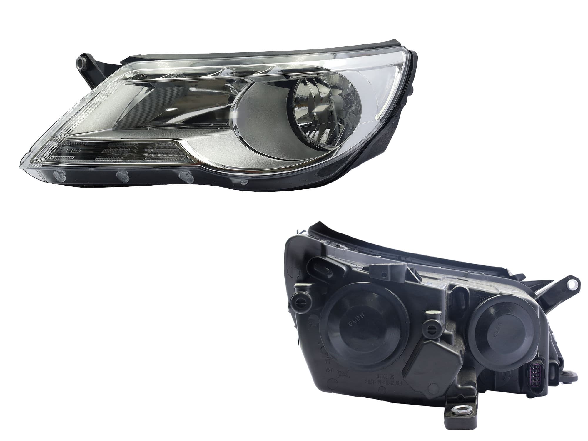 Faro Izquierdo Volkswagen TIGUAN 2009-2011 Sin Motor Fondo Cromado