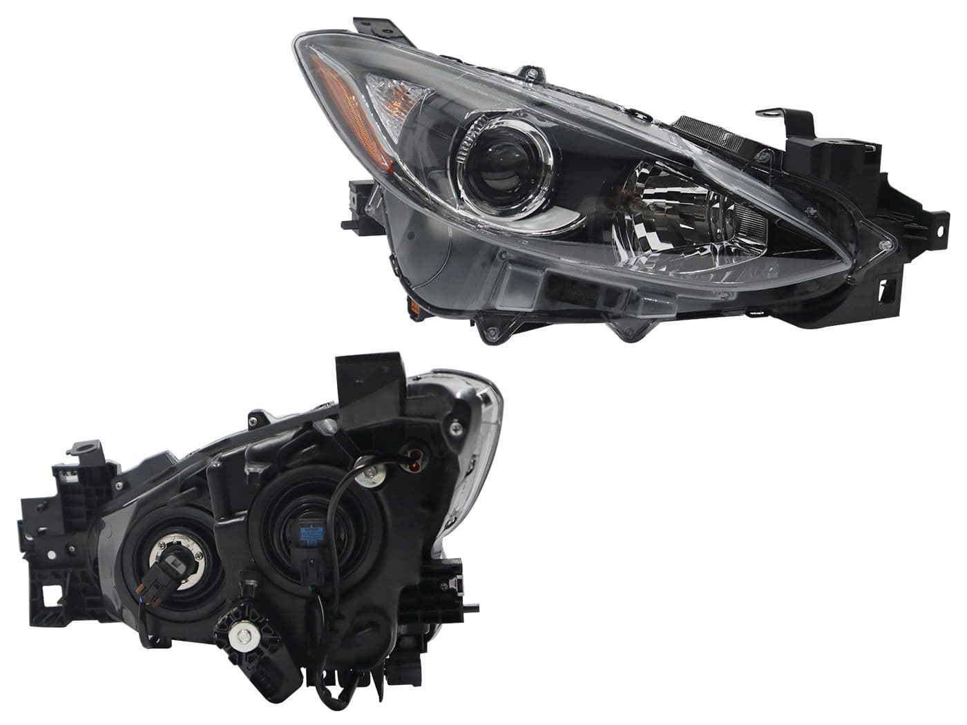 Faro Derecho Mazda MAZDA 3 4 Puertas 2014-2016 Con Lupa Con Mica Ámbar