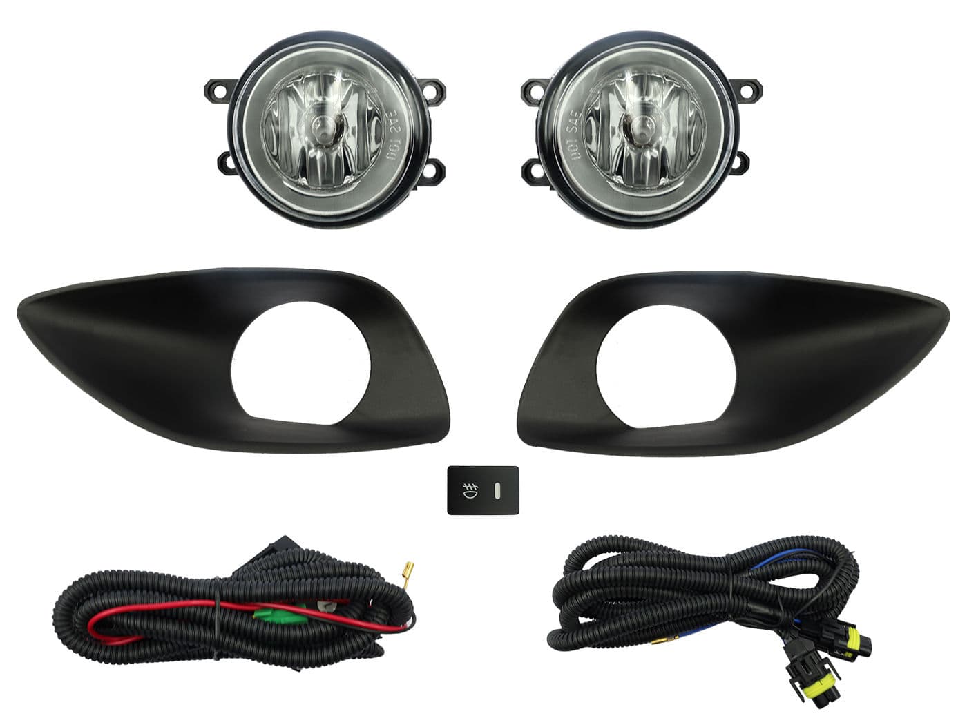 Kit Faro Aux C/Cables C/Rejillas Negras C/Focos 4Ptas Toyota Yaris Sedan 2006 2015