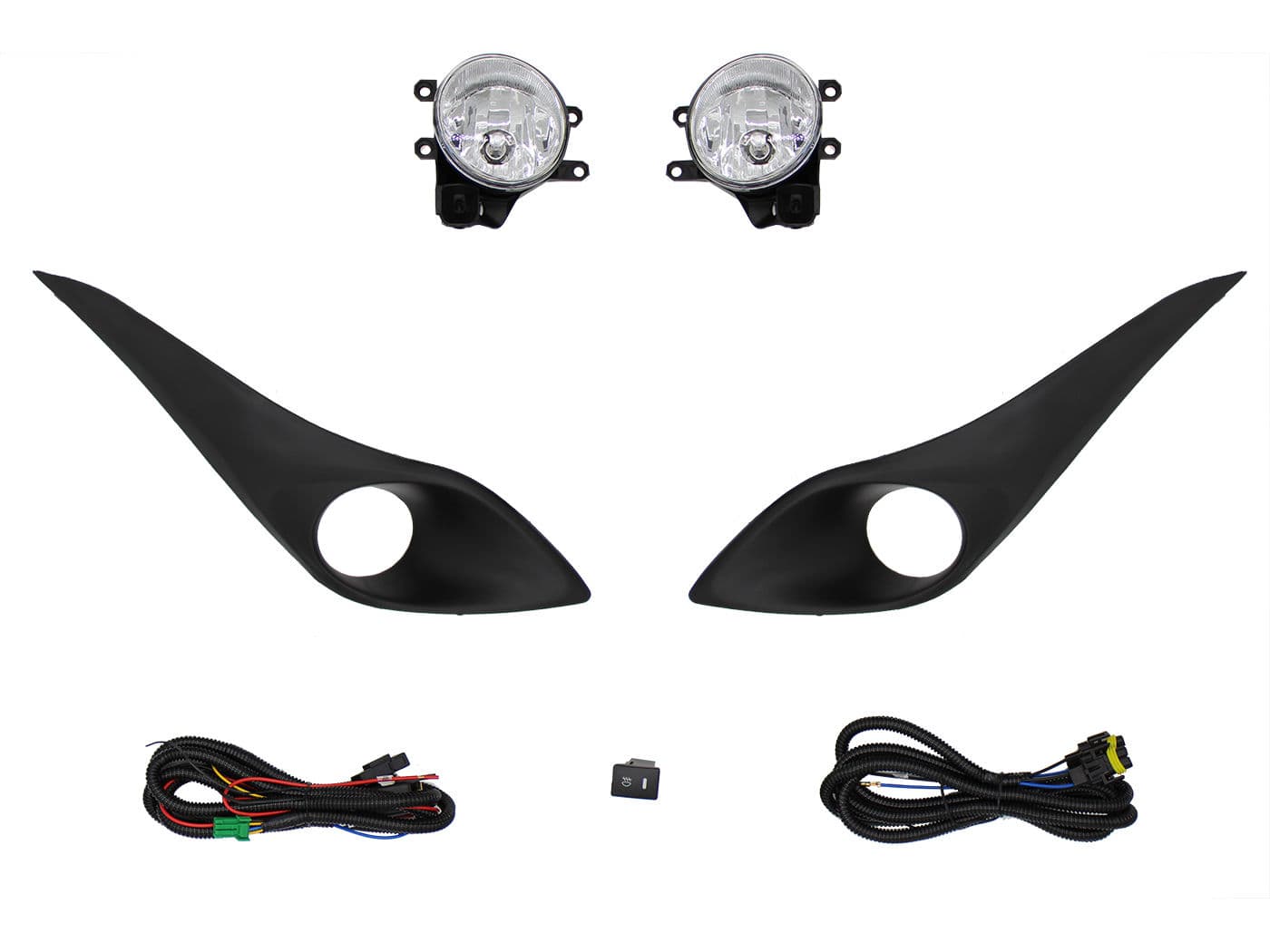 Kit Faro Aux C/Cables C/Rejillas Negras C/Focos 4Ptas Toyota Yaris Sedan 2018 2020