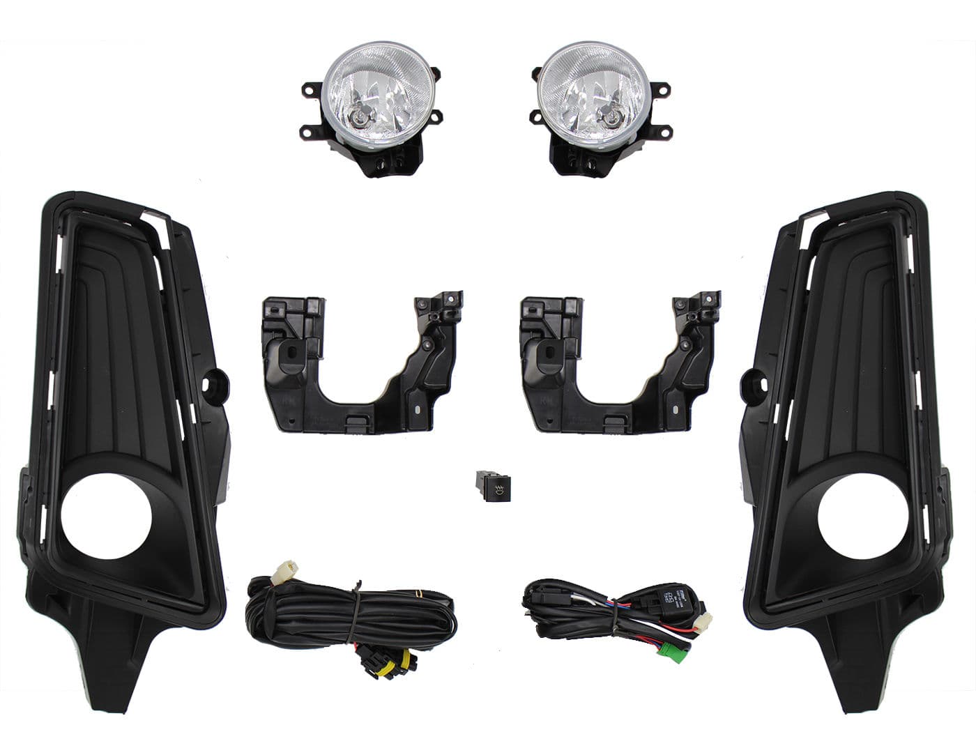 Kit Faro Aux C/Cables C/Rejillas Negras C/Focos Toyota Hiace 2020 2024