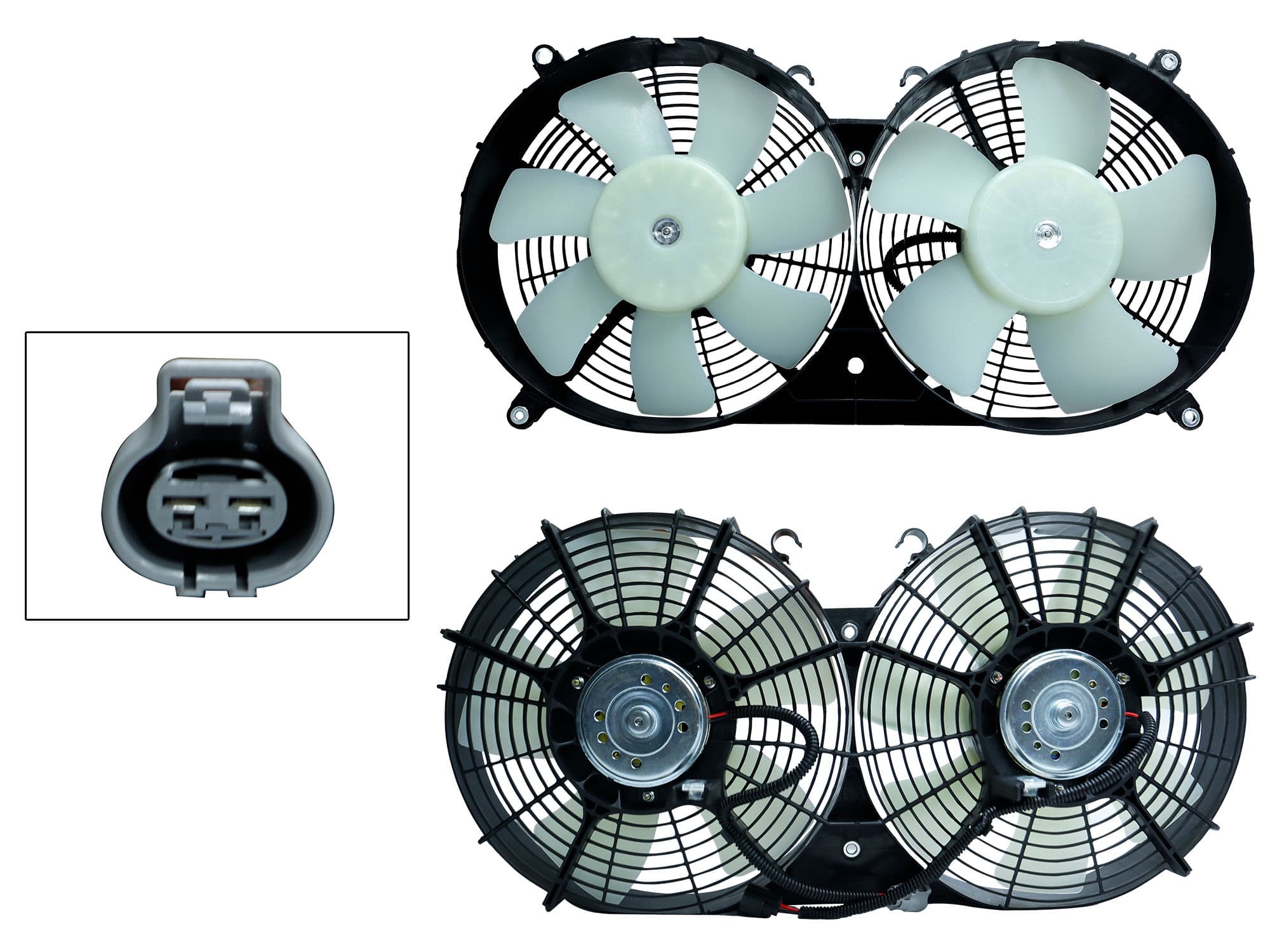 Motoventilador Toyota Hiace 2.7L 2005-2019 Con Aire 2 Pines Con Tolva Con Resistencia