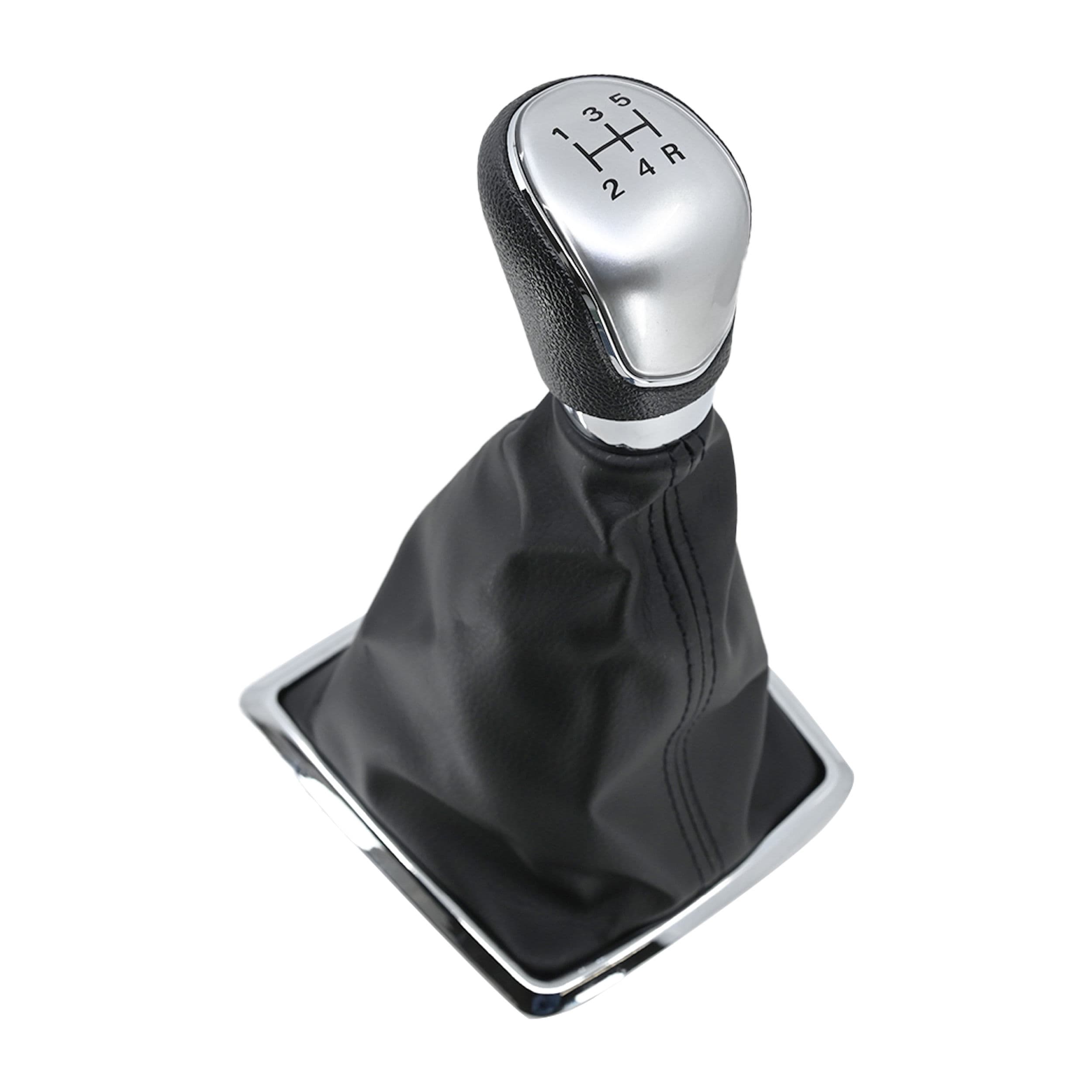 Perilla Ford Fiesta 2005-2013 Con Negro/Plata 5 Velocidades Vinipiel Tipo Original