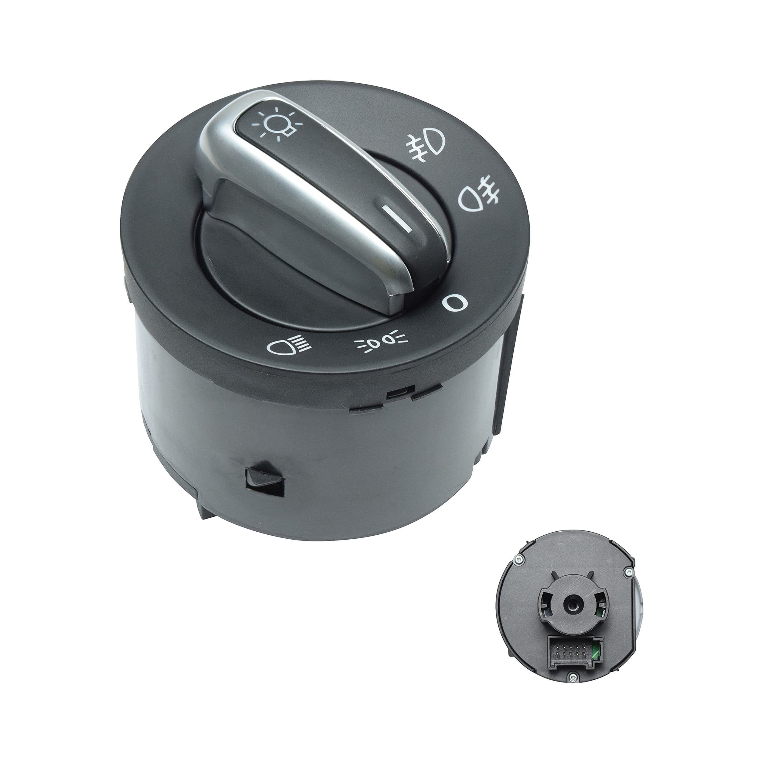 Interruptor Luz De Faro Volkswagen Jetta Bicentenario 2011-2018 Sin Luces Automaticas 10 Pines 2 Pasos Negro Filo Plata Base Corta Para Faro Niebla 12V Generica Generica