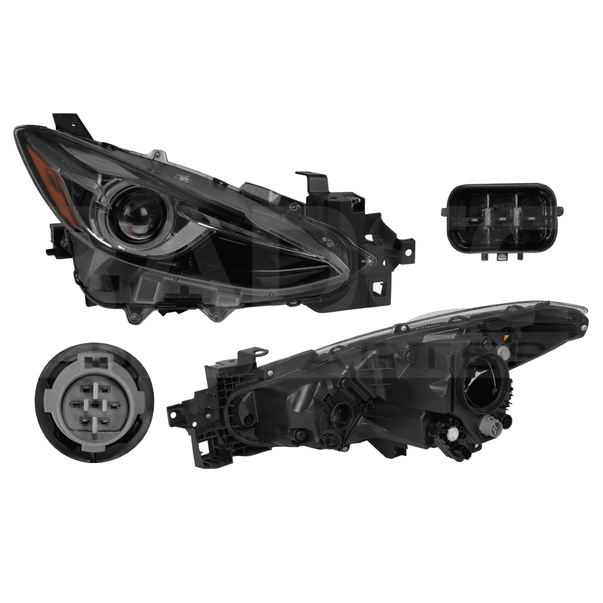 Faro Derecho Mazda 3 2014-2016 4/5 Puertas Para Foco Xenon Depo