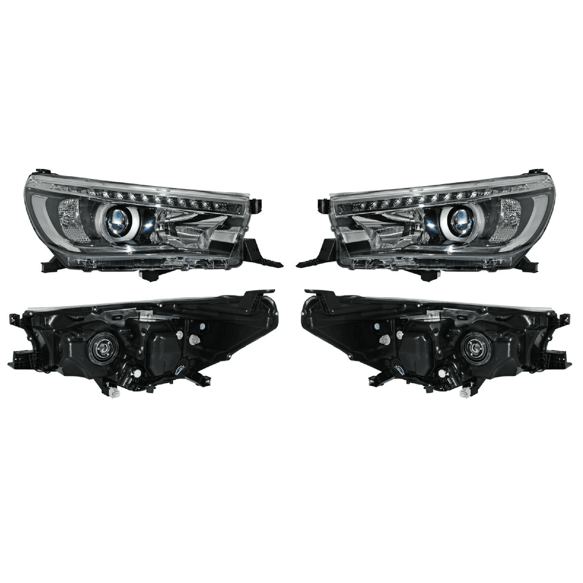 Par Faros Toyota Hilux 2016-2022 Leds Con Lupa Con Motor