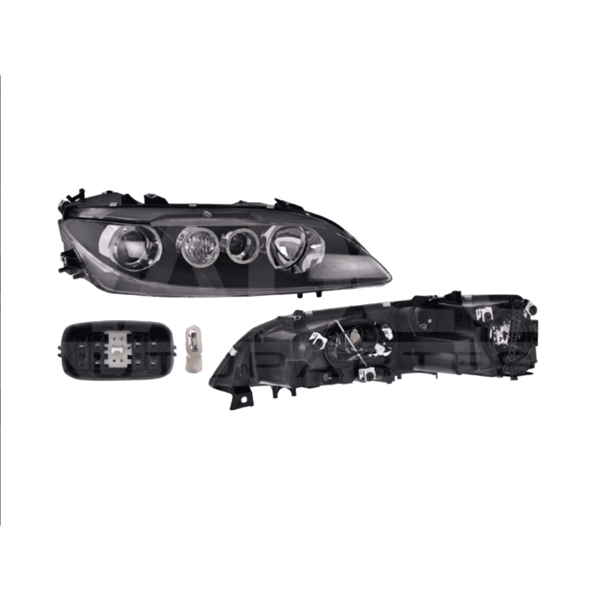 Faro Derecho Mazda 6 2006-2008 4 Puertas Electrico Con Motor Fondo Negro Sin Foco Depo