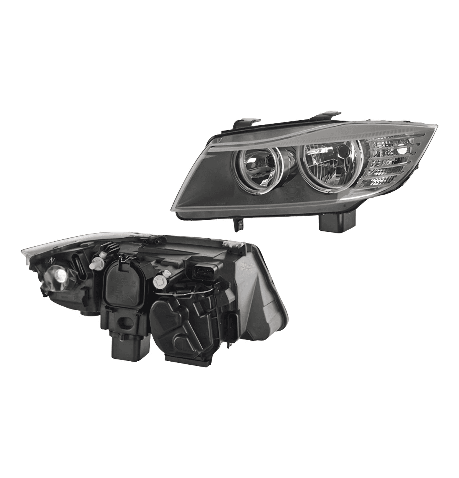 Faro Izquierdo Bmw Serie 3 2010-2012 Electrico Fondo Negro Para Foco Halogeno Depo