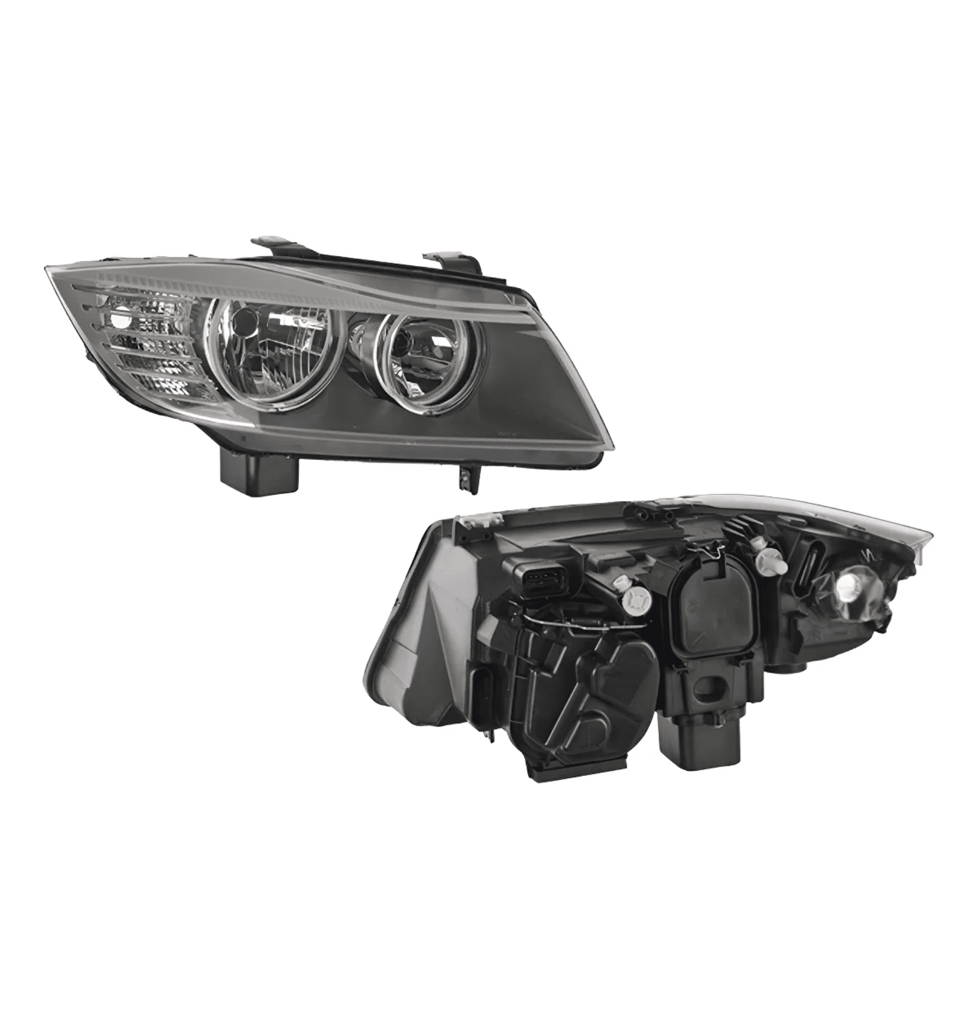 Faro Derecho Bmw Serie 3 2010-2012 Electrico Fondo Negro Para Foco Halogeno Depo