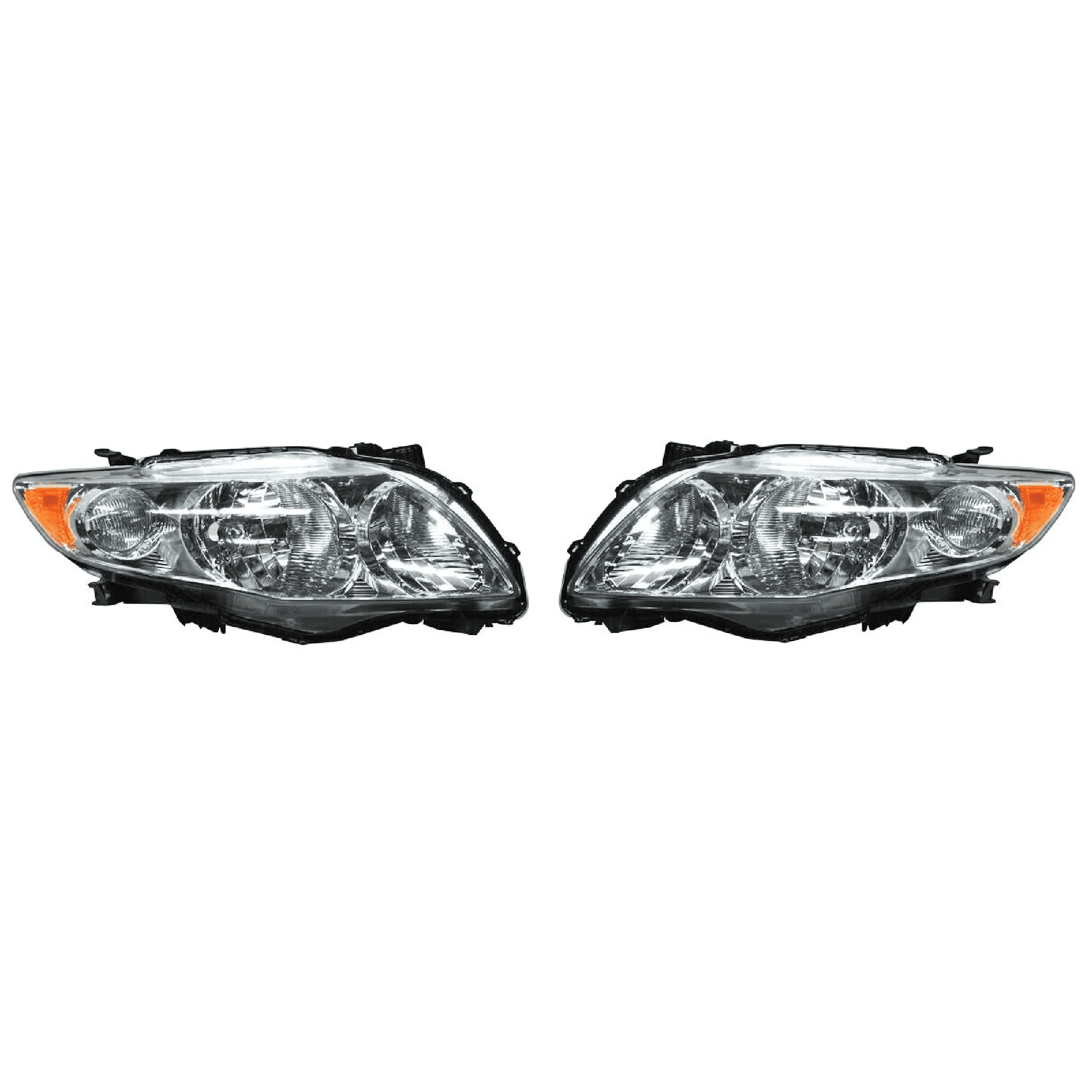 Par Faros Toyota Corolla 2009-2010 Fondo Cromado