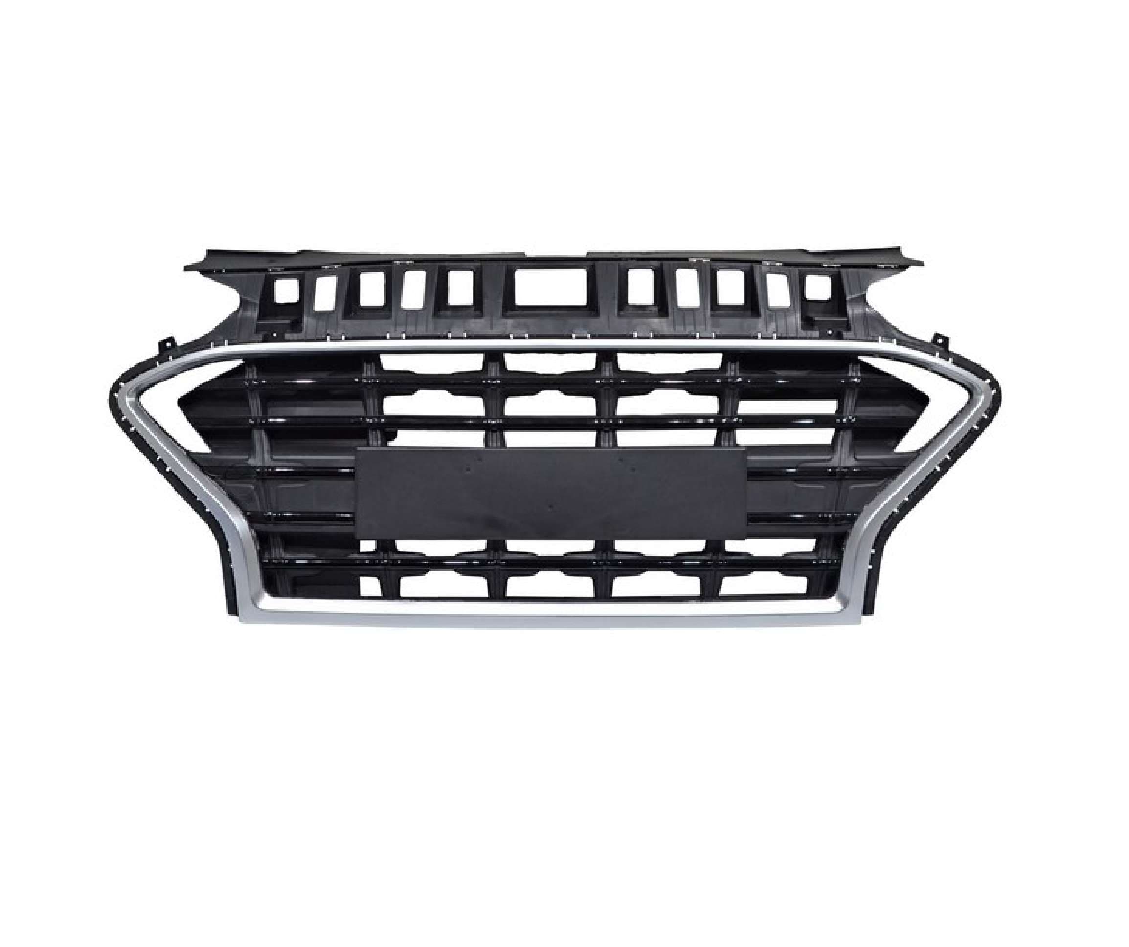 Parrilla Para Hyundai Grand I10 2021-2023 hatchback Con Moldura Plata De Defensa Central