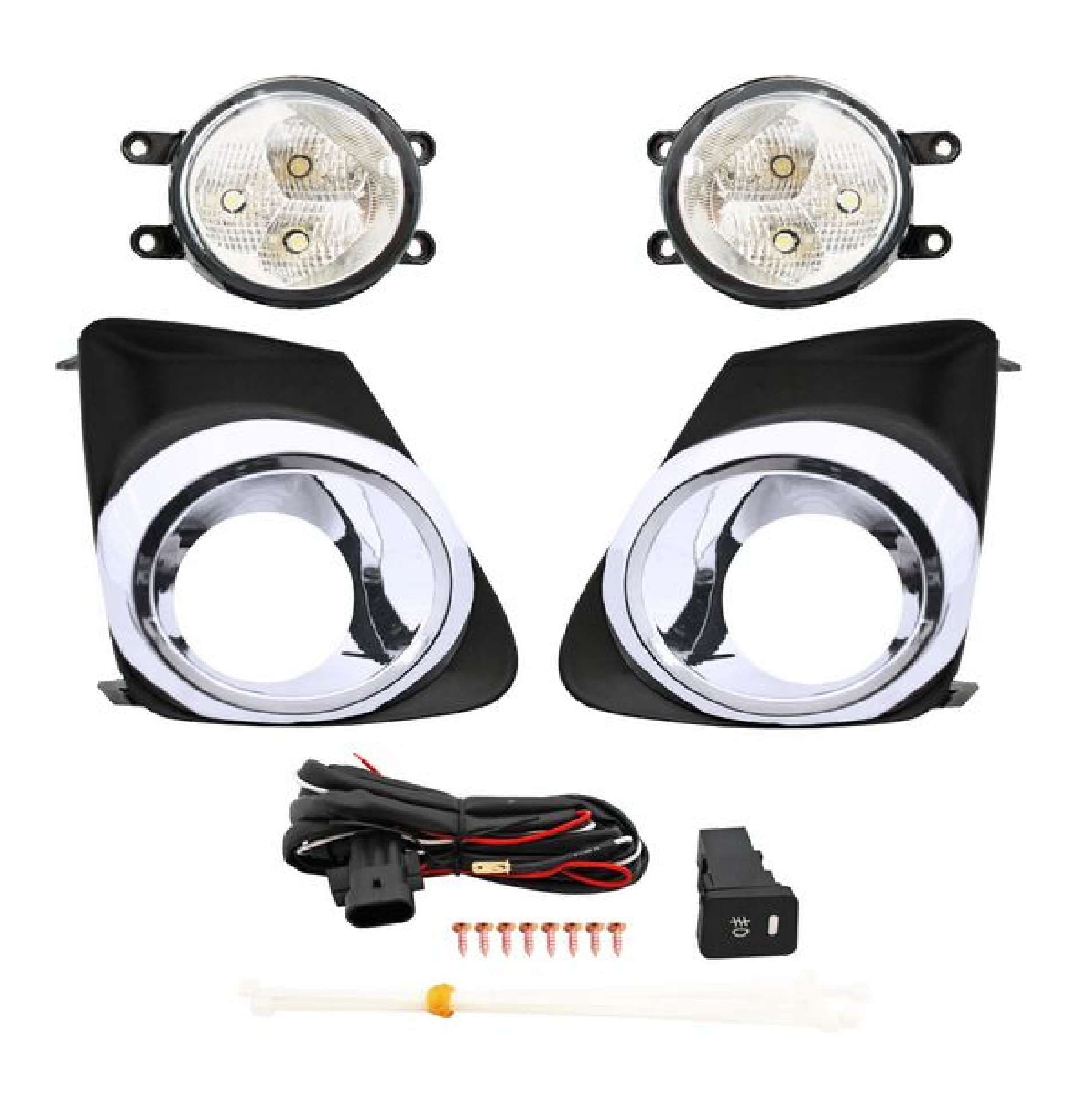Faro Niebla Toyota Corolla 2011-2013 Con Parrilla Con Cromo Con Leds Juego
