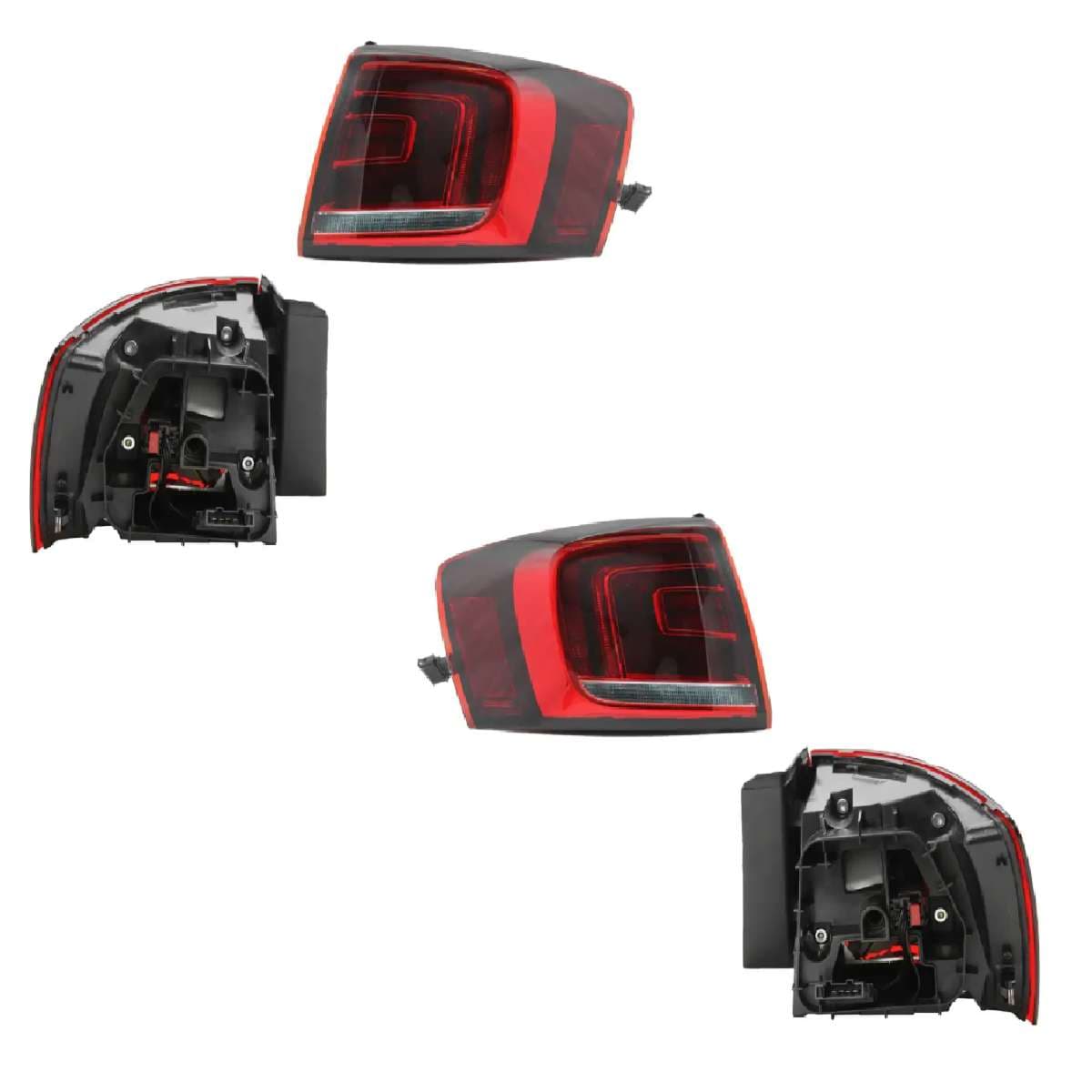 Par Calaveras Exterior Volkswagen Jetta A6 Gli 2010-2014 Con Led Sin Arnés Clara Rojo/Blanco