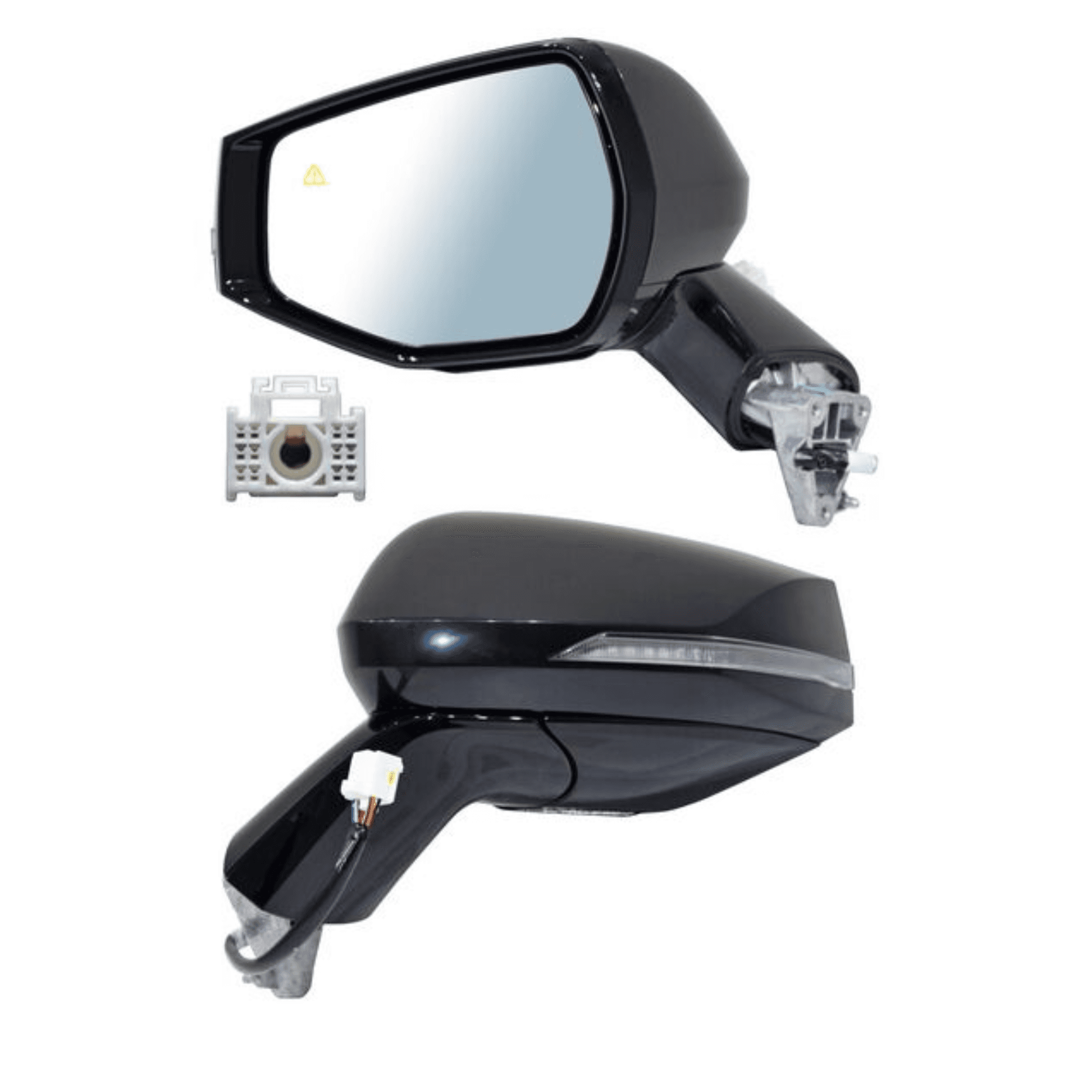 Par Espejos P/Kia Sportage 2023-2024 Electrico Para Pintar Base Negra Con Desempañante Con Direccional Con Sensor Punto Ciego 8 Pines