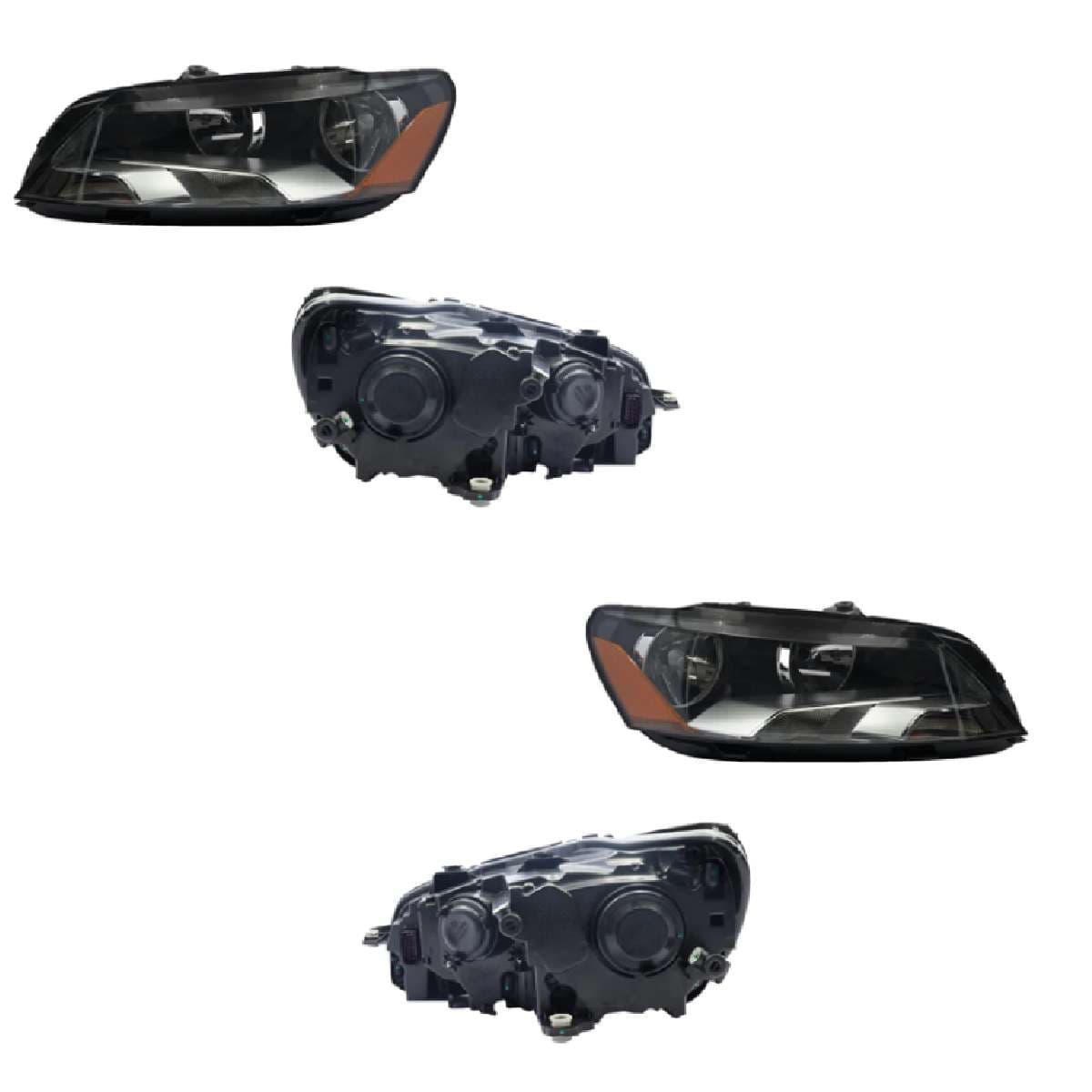 Par Faros Volkswagen PASSAT 2012-2015 Fondo Cromado Mica Ámbar