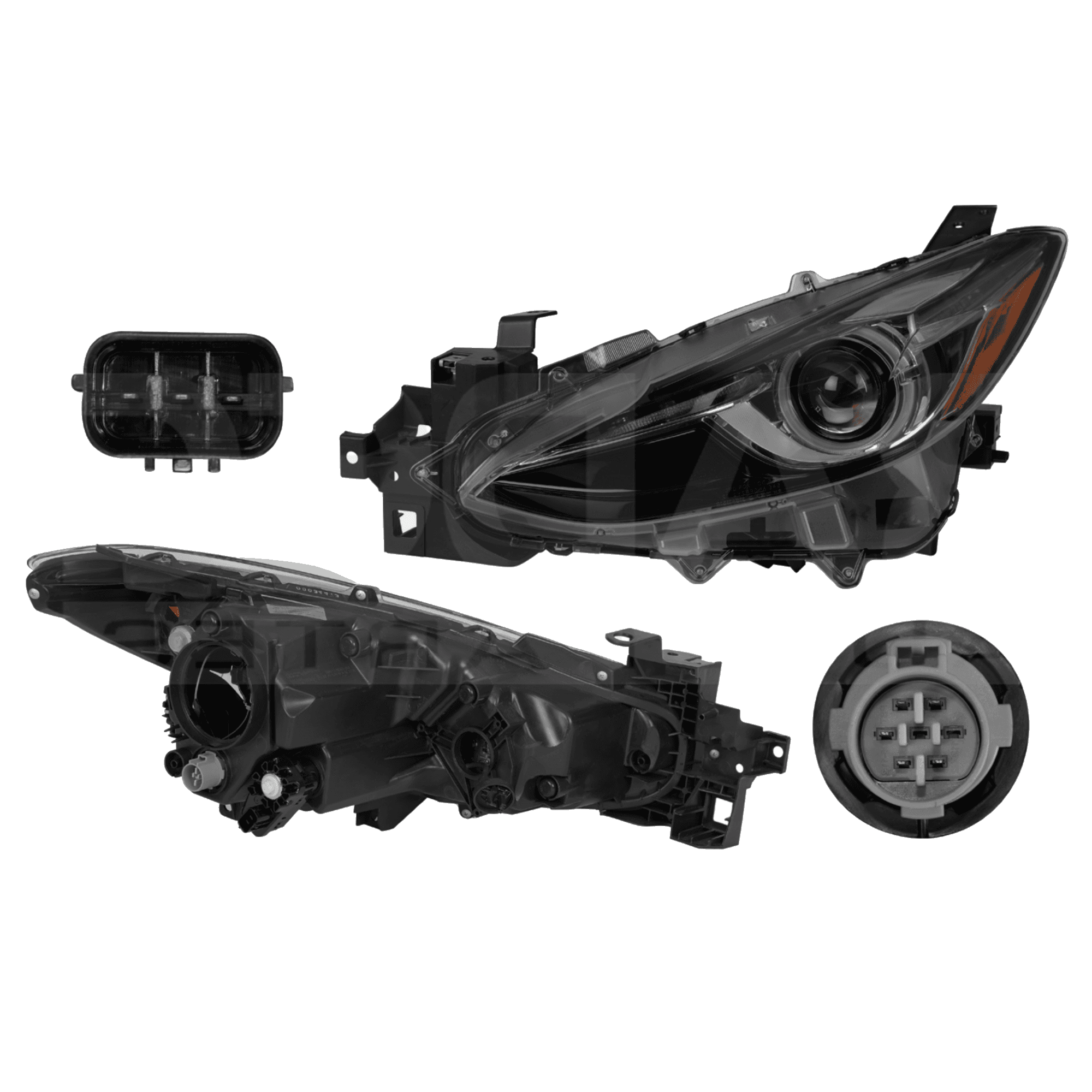Faro Izquierdo Mazda 3 2014-2016 4/5 Puertas Para Foco Xenon Depo