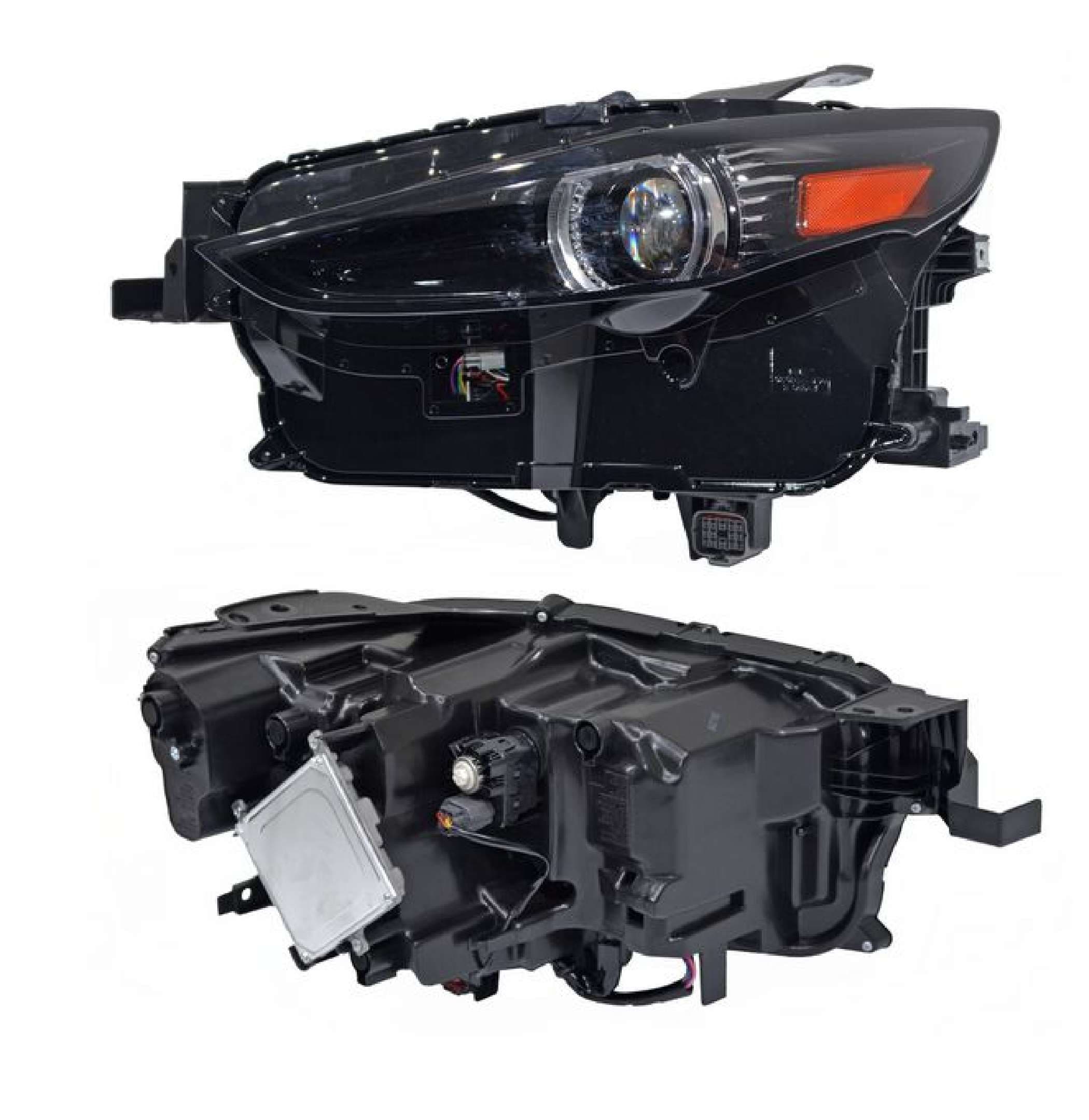Par Faros Mazda Cx30 2020-2024 Fondo Negro Con Leds Con Lupa Con Luz Dia Con Motor