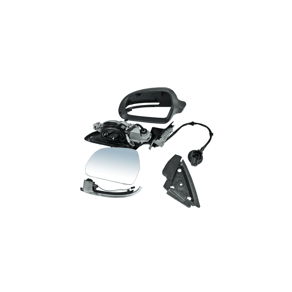 Espejo Audi A3 Tdi 2.0 16V Quattro/Tdi 2.0 16V/Tdi 1.9/1.6/Tsi 1.2/Tdi 2.0/Tfsi 1.8/Tdi 1.6/Tfsi 1.4 2009-2013 3 Puertas Electrico E/Abatible Con Desempañante Con Direccional Para Pintar Derecho
