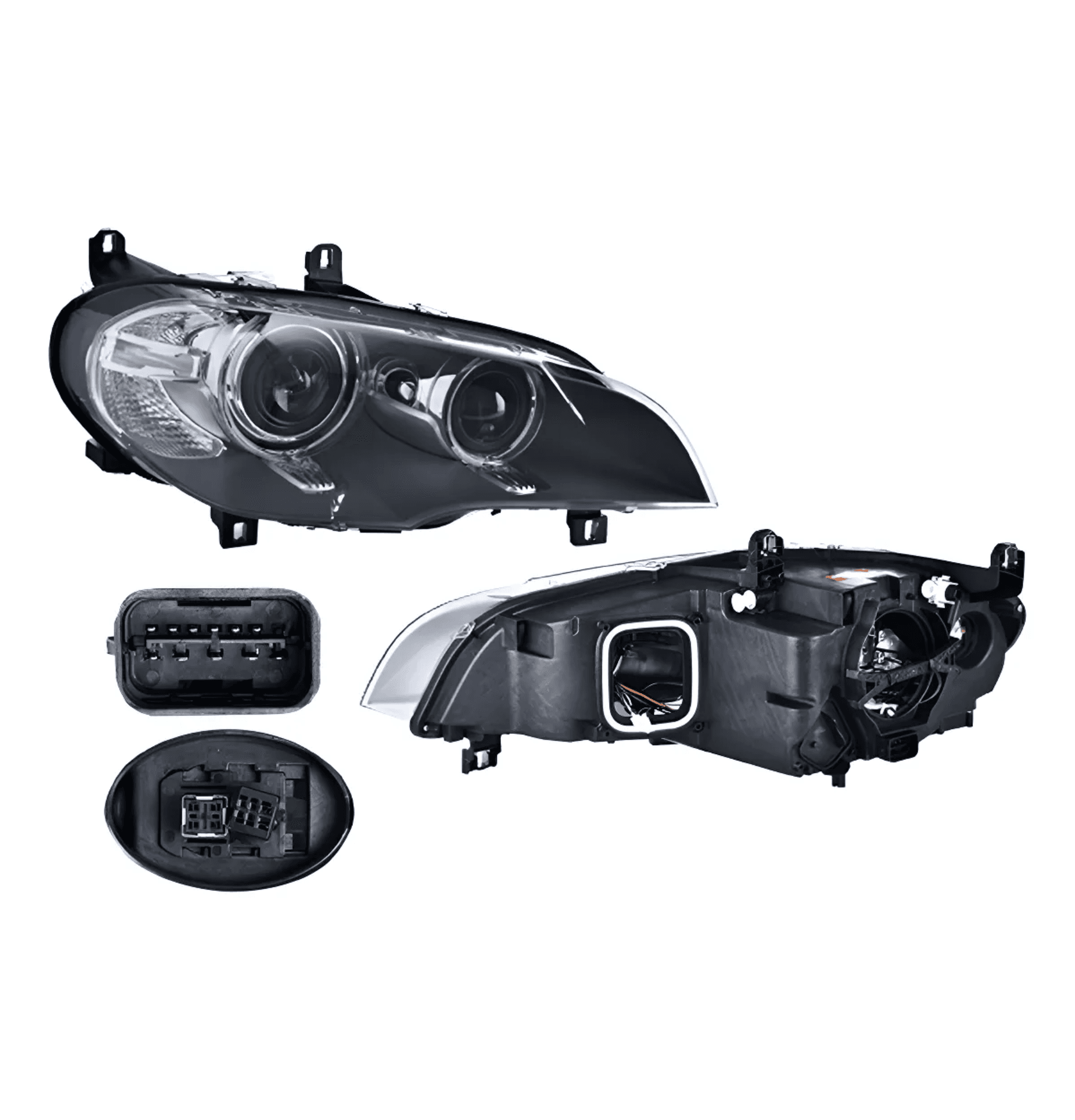 Faro Derecho Bmw X5 2011-2013 Electrico Con Motor Para Foco Xenon Depo