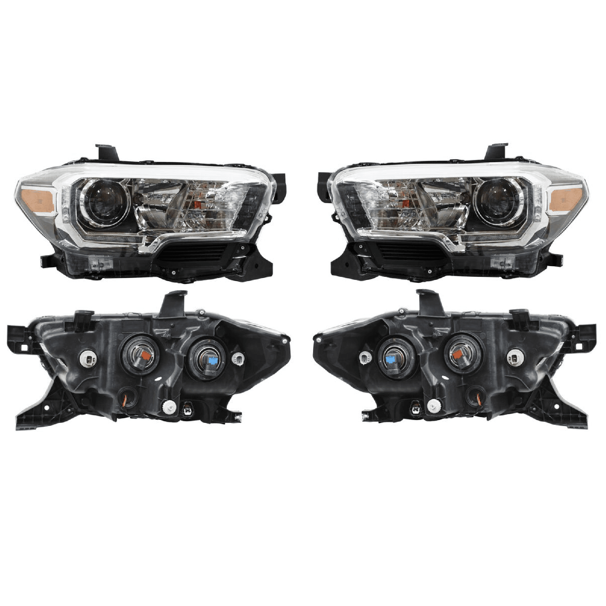 Par Faros Toyota Tacoma 2016-2018 Fondo Negro Leds