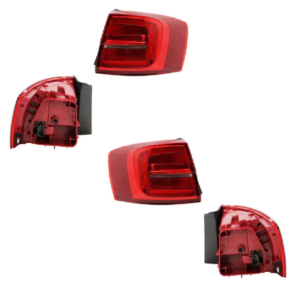 Par Calaveras Exterior Volkswagen Jetta A6 Gli 2015-2018 Con Led Sin Arnés Clara Rojo/Blanco