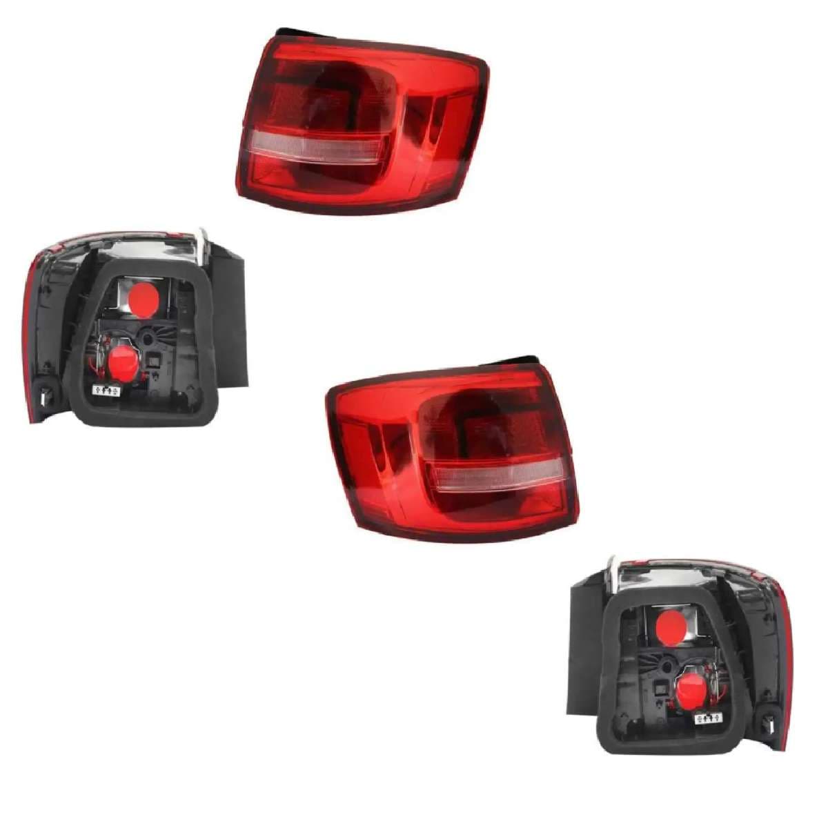 Par Calaveras Exterior Volkswagen Jetta A6 Bicentenario 2015-2018 Sin Arnés Clara Rojo/Blanco