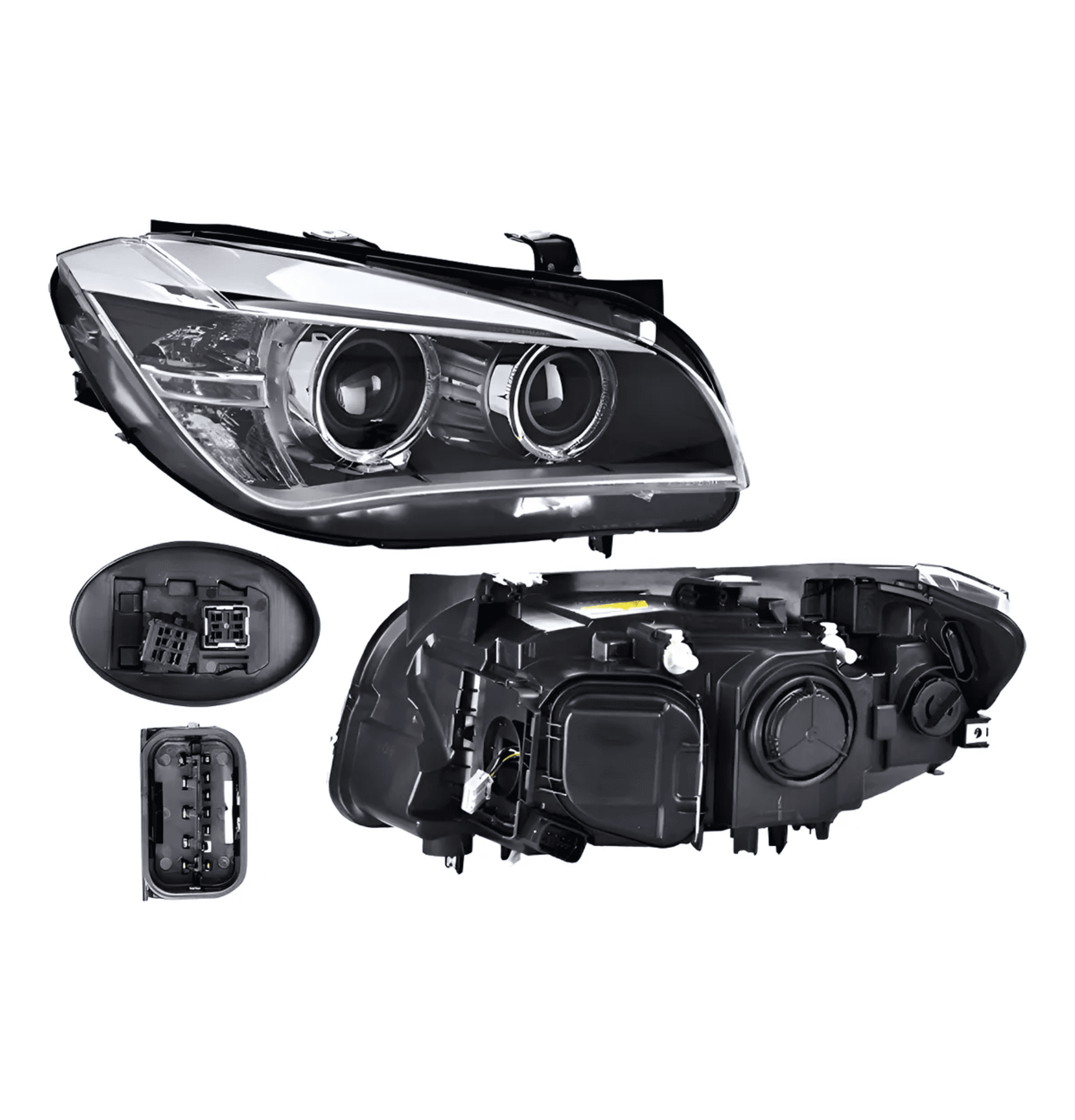 Faro Derecho Bmw X1 2013-2015 Electrico Con Motor Leds Para Foco Xenon Depo