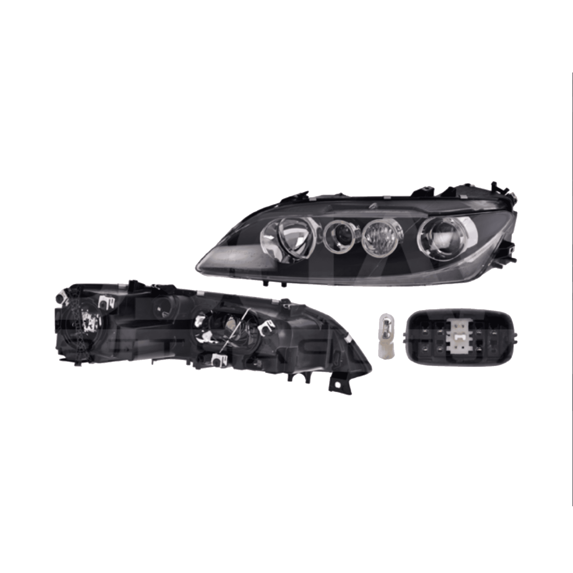 Faro Izquierdo Mazda 6 2006-2008 4 Puertas Electrico Con Motor Fondo Negro Sin Foco Depo