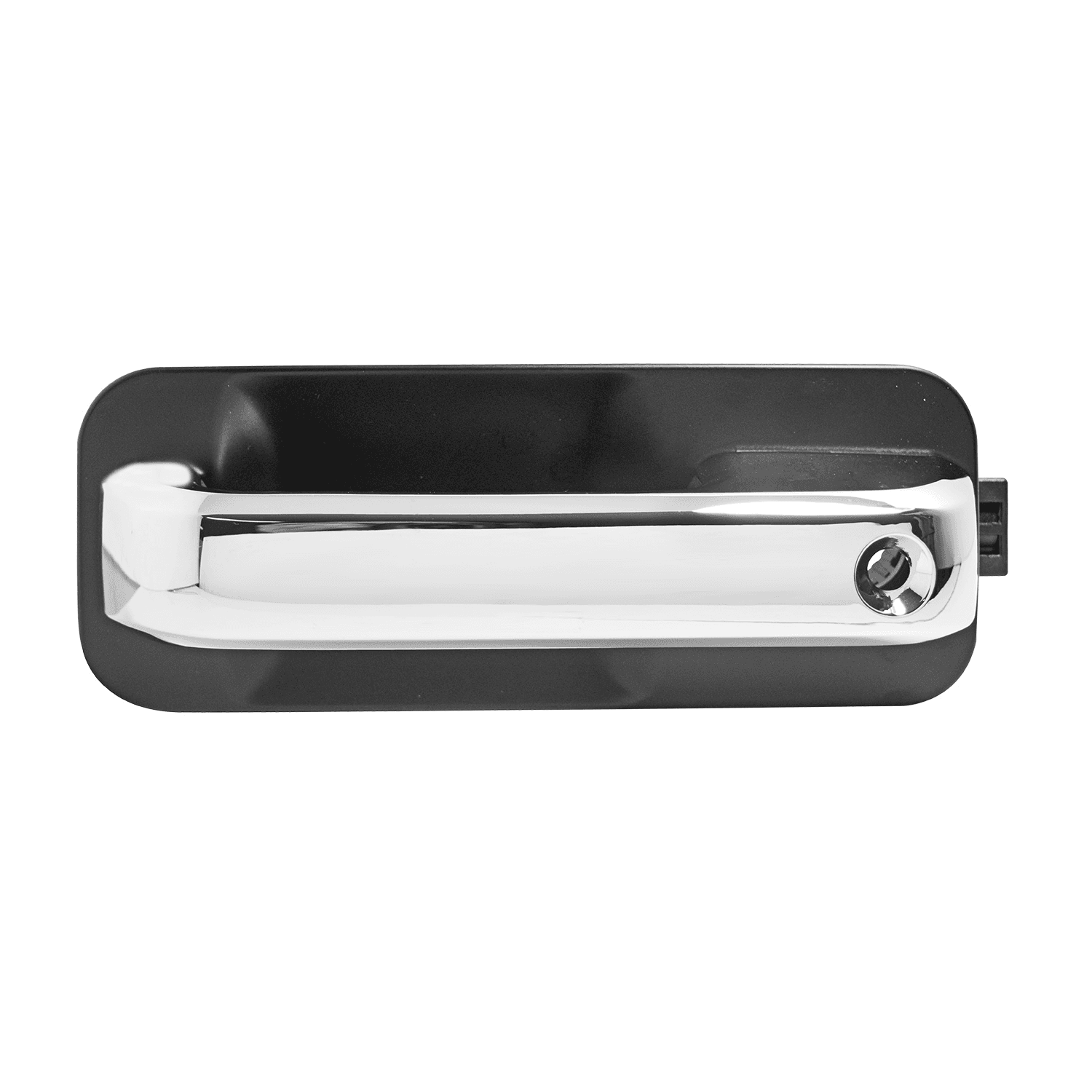 Manija Exterior Ford F-150/F-250 2015-2020 Con Hoyo Para Llave Sin Sensor Lisa Negra/Cromo Plastico Izquierdo Delantera Hushan