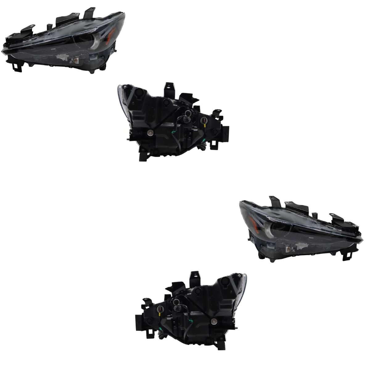 Par Faros Mazda CX-5 2018-2021 Fondo Negro Con Led Con Lupa Mica Ámbar