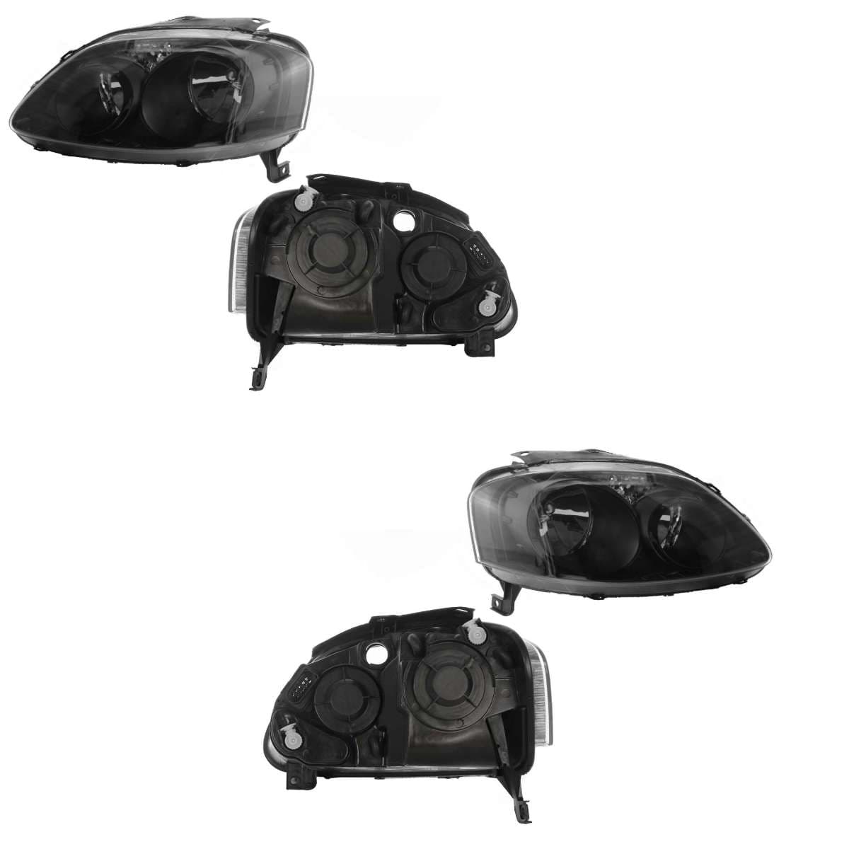 Par Faros Volkswagen CROSSFOX 2007-2009 Fondo Negro Doble As