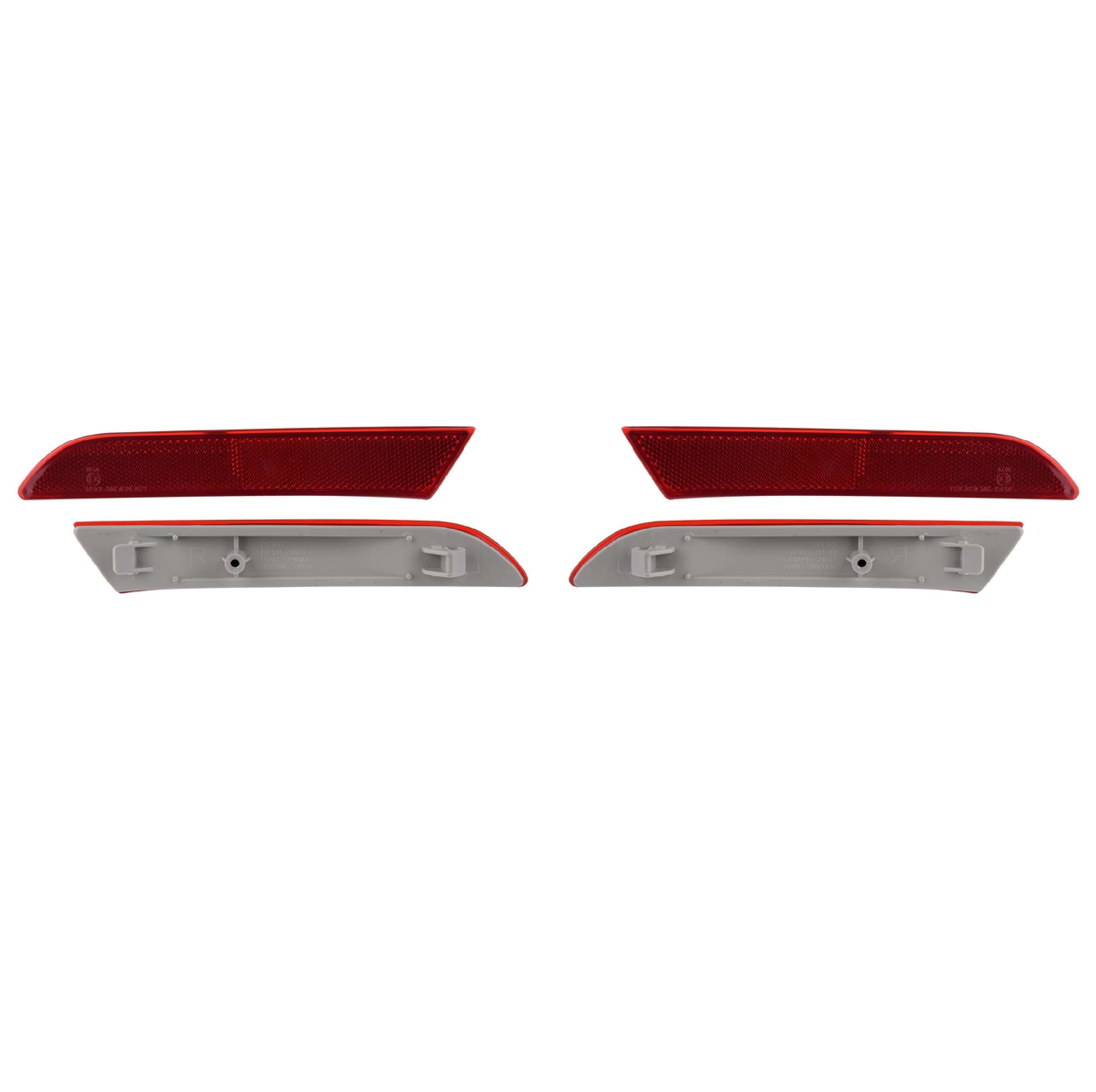 Par Cuartos Reflejantes Interior Traseros Mazda Cx-7  2010-2012 Depo