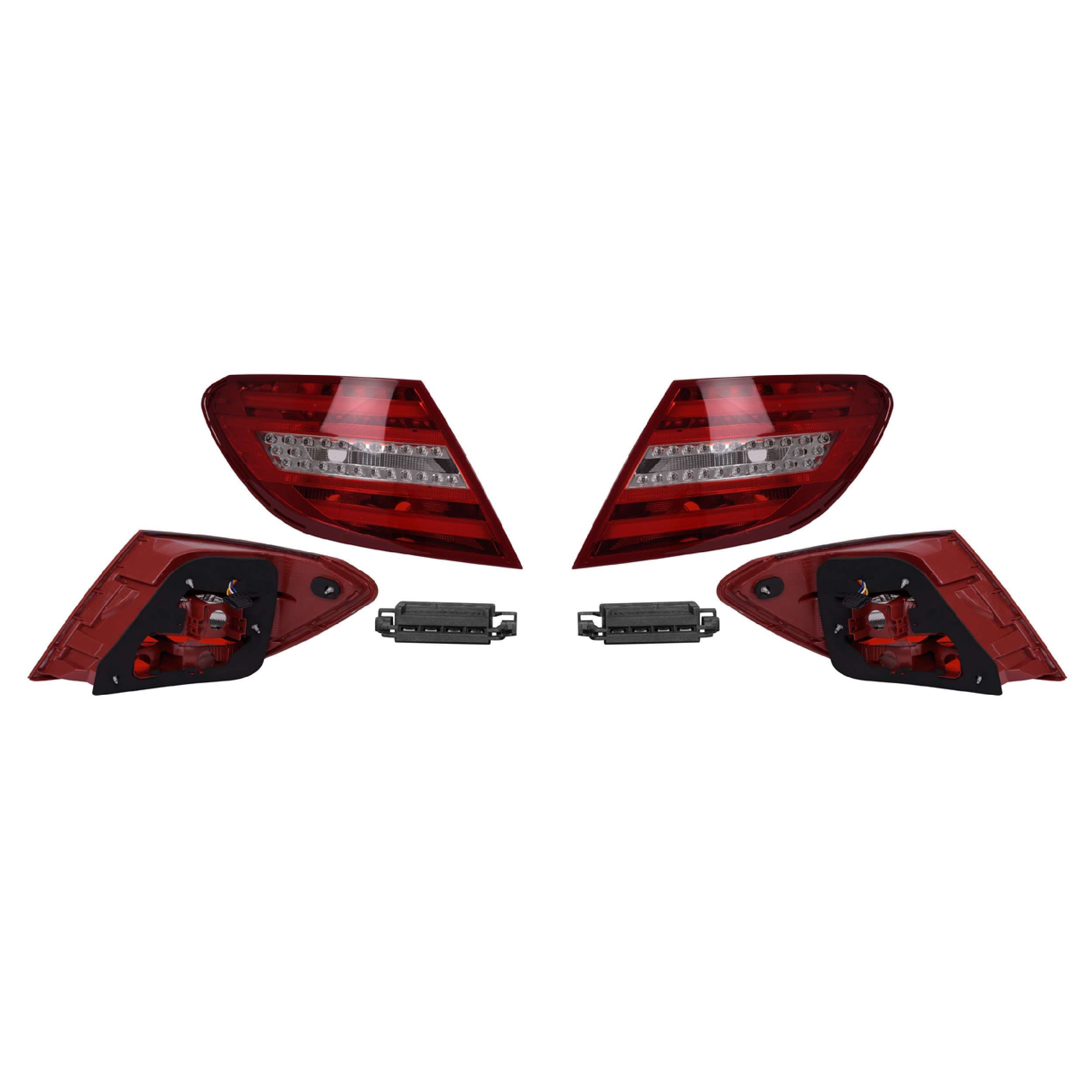 Par Calaveras Leds Mercedes Benz Clase C Sedan 2012-2014 Depo