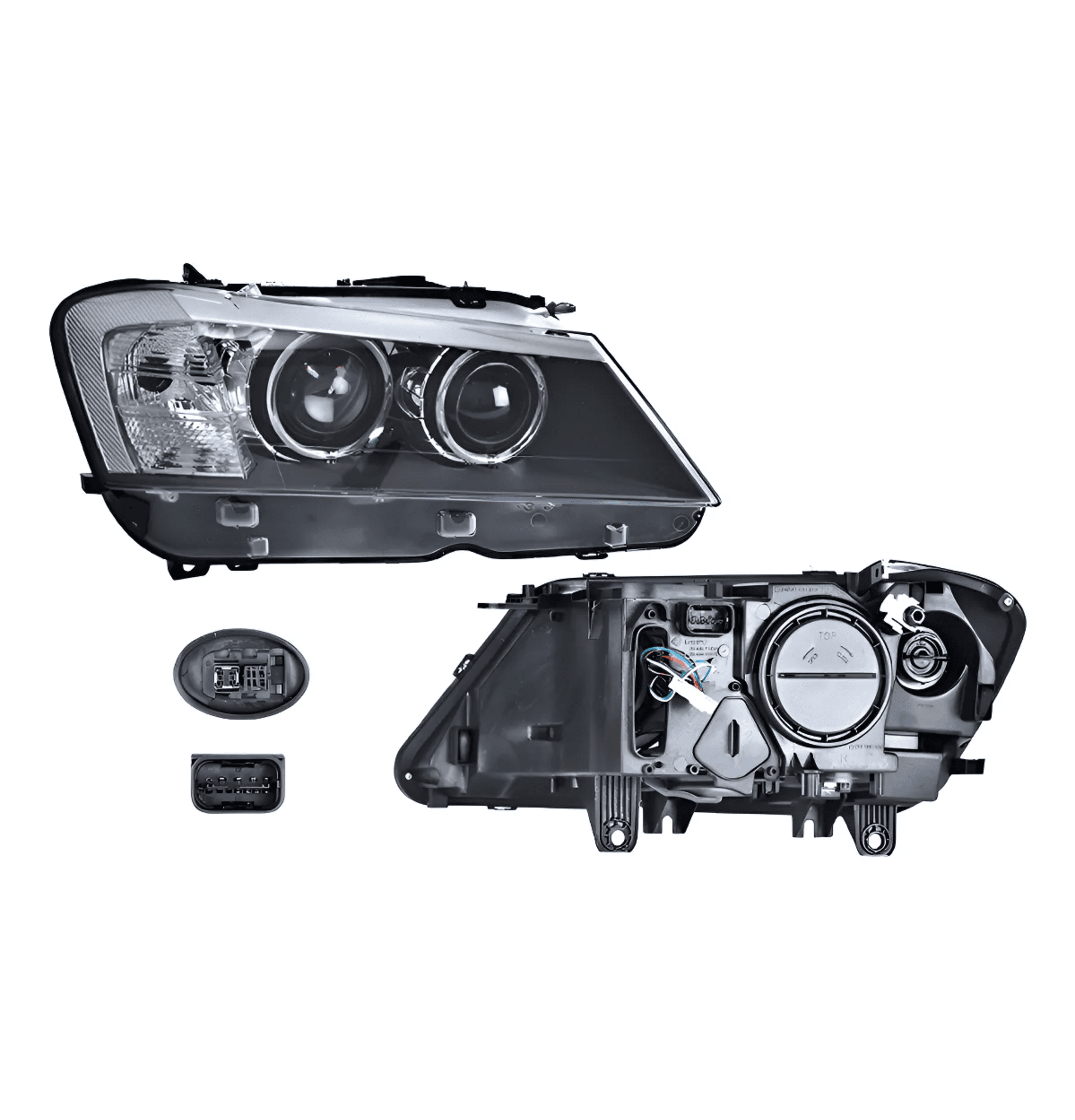 Faro Derecho Bmw X3 2011-2014 Electrico Con Motor Para Foco Xenon Sin Funcion De Luces Adaptativas Depo