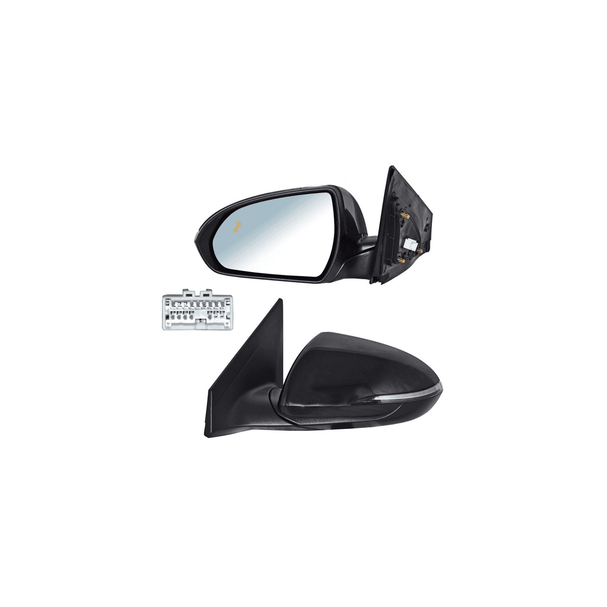 Espejo Para Hyundai Elantra 2019-2020 Electrico Para Pintar Con Desempañante Con Sensor Putno Ciego Con Direccional Con Memoria 12 Pines Izquierdo