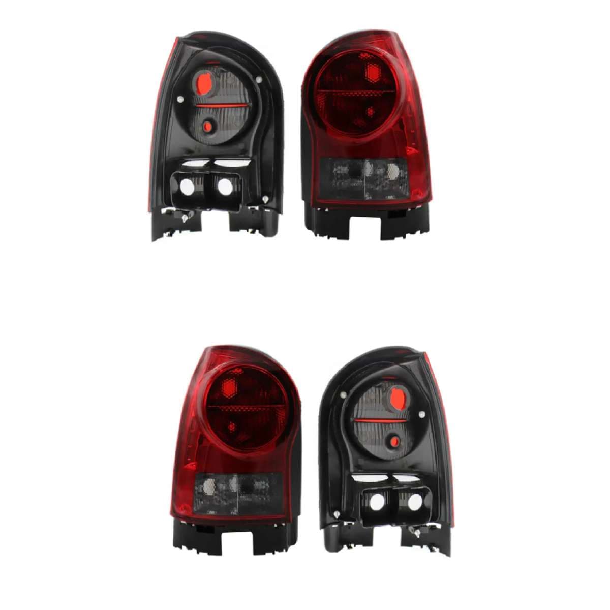 Par Calaveras Volkswagen Pointer 3-5 Puertas 2006-2009 Sin Arnés Oscura Rojo/Blanco Humo