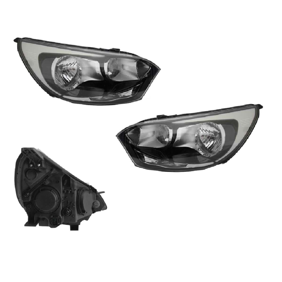 Par Faros Kia RIO H-BACK 5 Puertas 2016-2017 Fondo Cromado Sin Motor