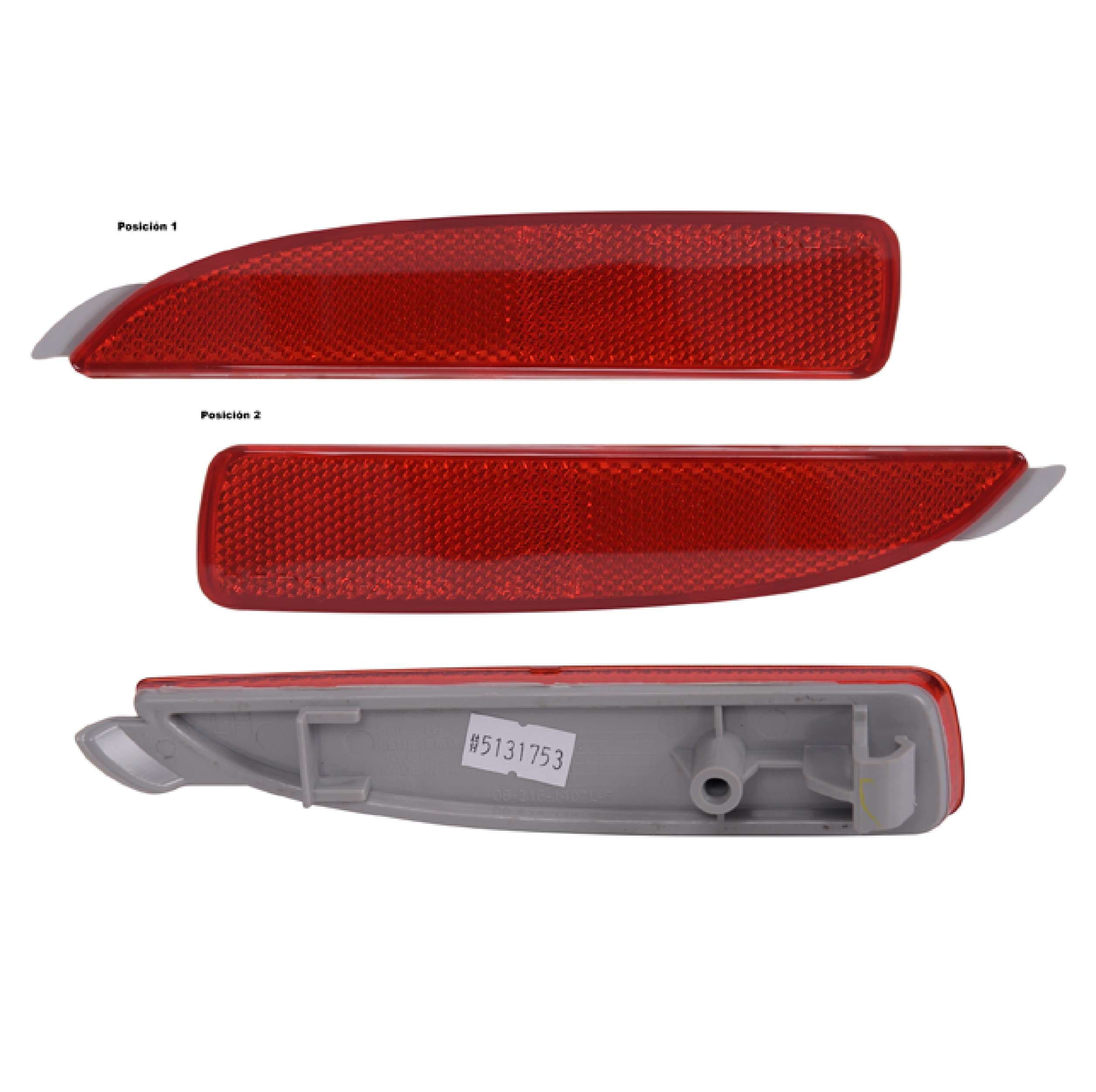 Cuarto Reflejante Lateral Trasero Izquierdo / Derecho Mazda 3 2004-2009 / Mazda 3 Sedan 2014-2018 / Mazda 6 2014-2018 / Mazda 5 2006-2010 / Mazda 5 2011-2015 Depo